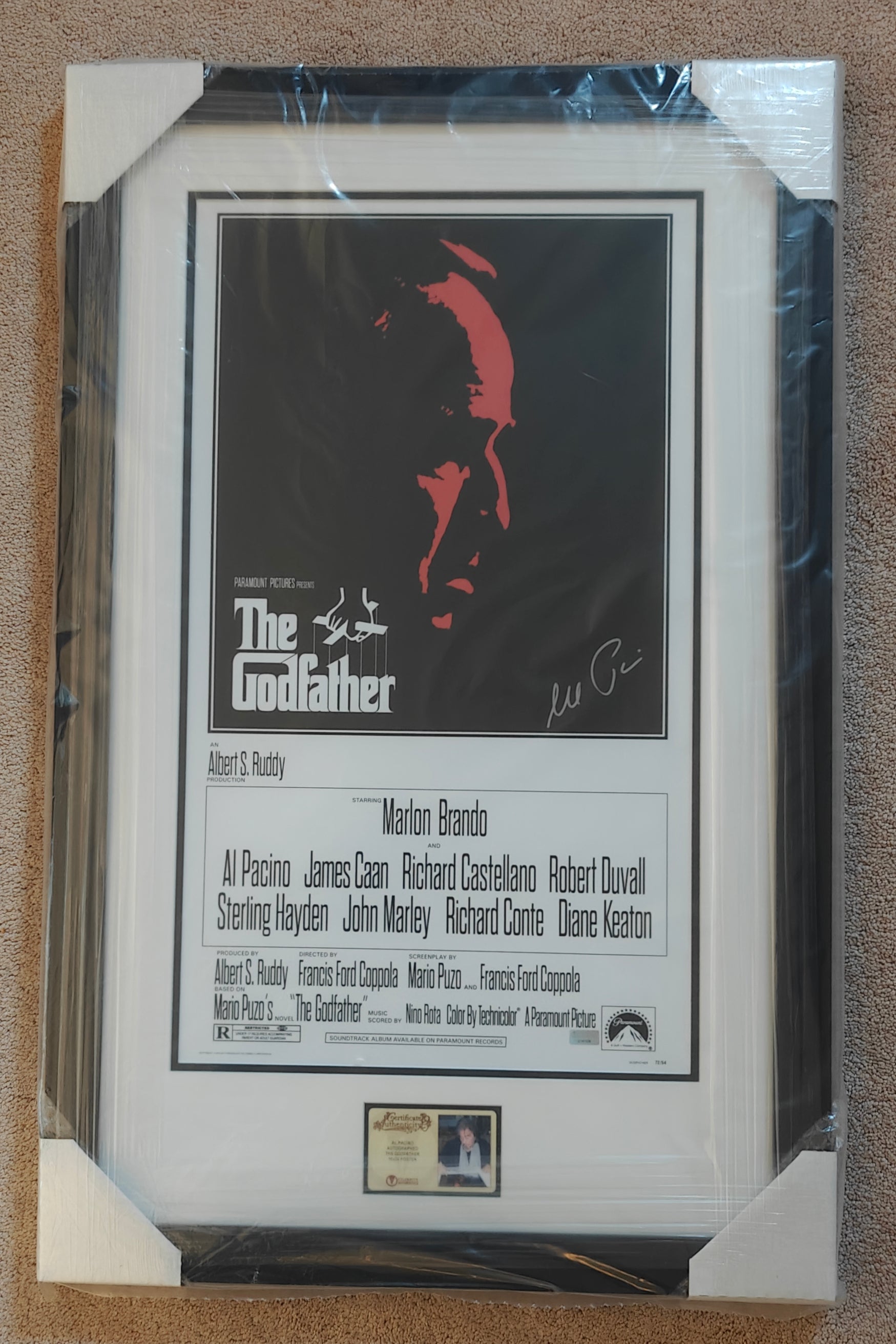 Al Pacino Signed 16x24 Godfather Poster in 33x23 Studio-Grade Frame