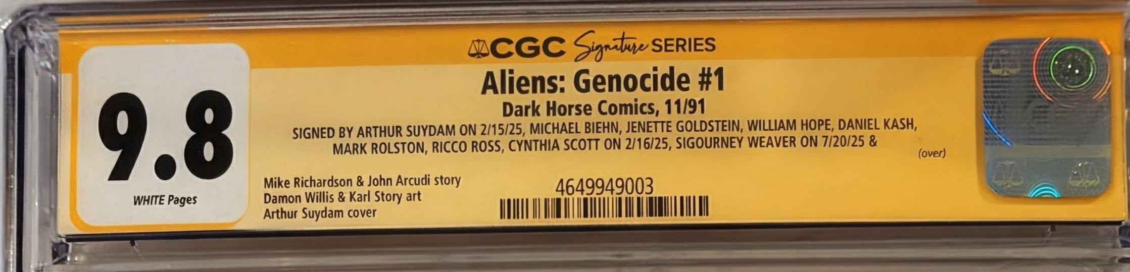 Aliens: Genocide #1 (1991) – CGC 9.8 Signature Series | Ultra-Rare 10x Cast Signed Comic