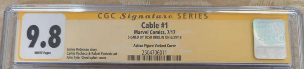 Josh Brolin Signed CGC Signature Series 9.8 Cable #1 (2017) Marvel Comics
