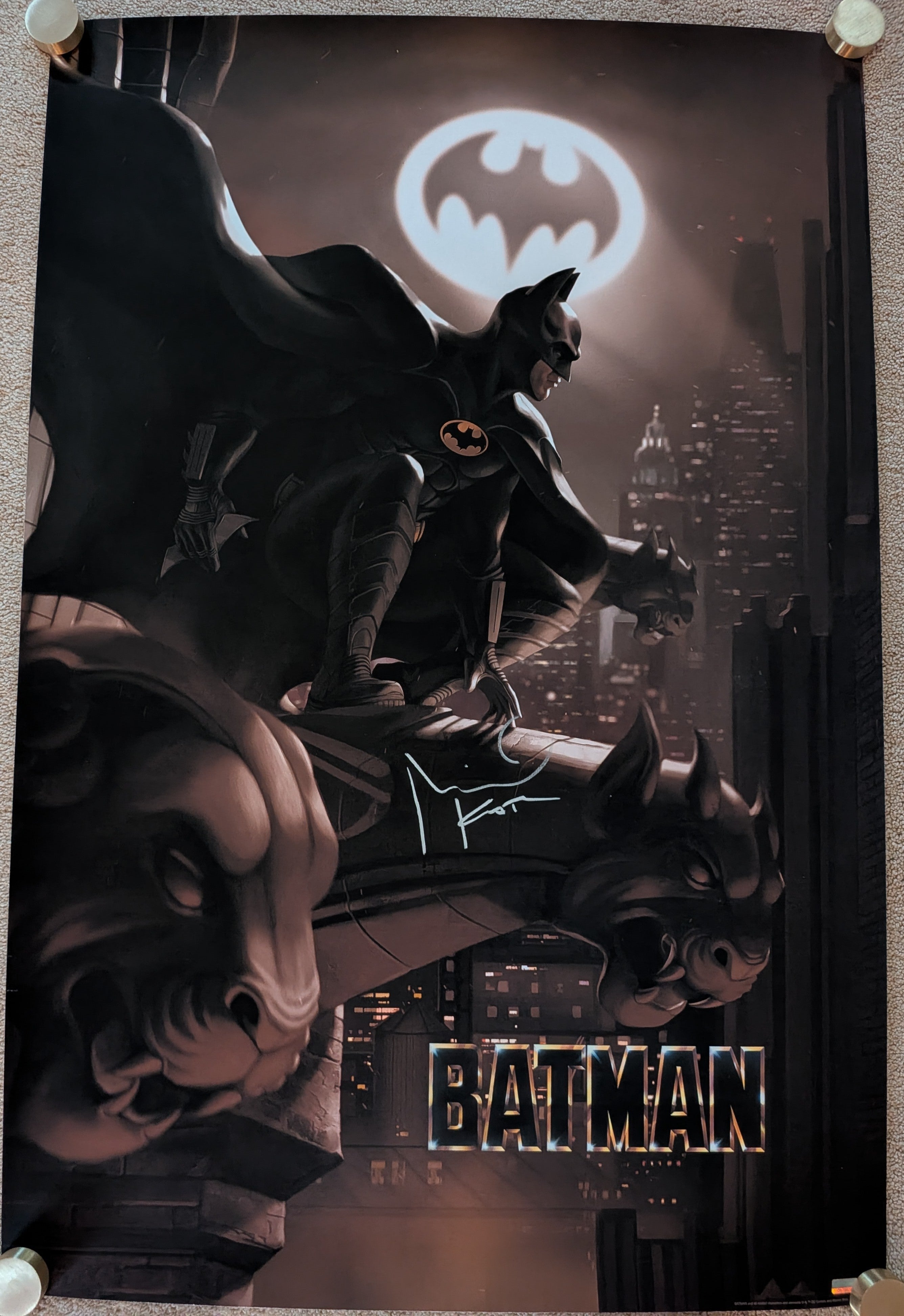 Michael Keaton Signed Batman (1989) Ann Bembi Variant Mondo Silkscreen 24x36 Poster – Limited Edition of 100 (Only 3 Signed)