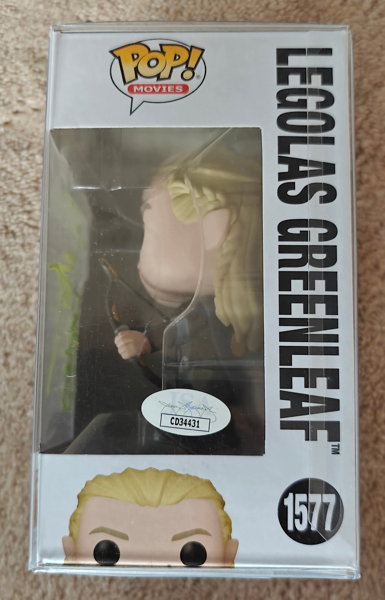 Orlando Bloom Signed w. Character Name Legolas Lord of the Rings Funko Pop