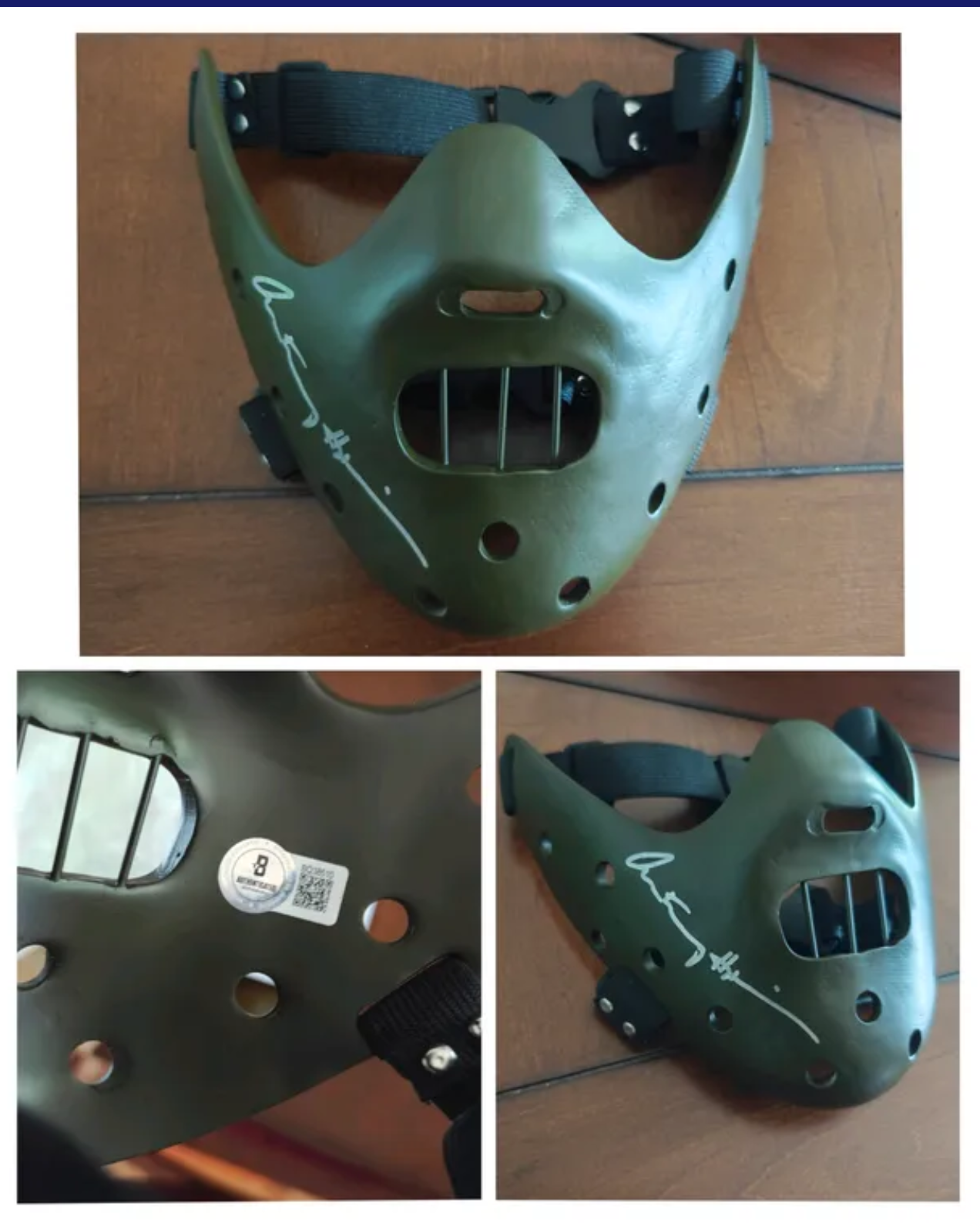 Anthony Hopkins Signed 1:1 Hannibal Lecter Silence of the Lambs Mask Prop Replica