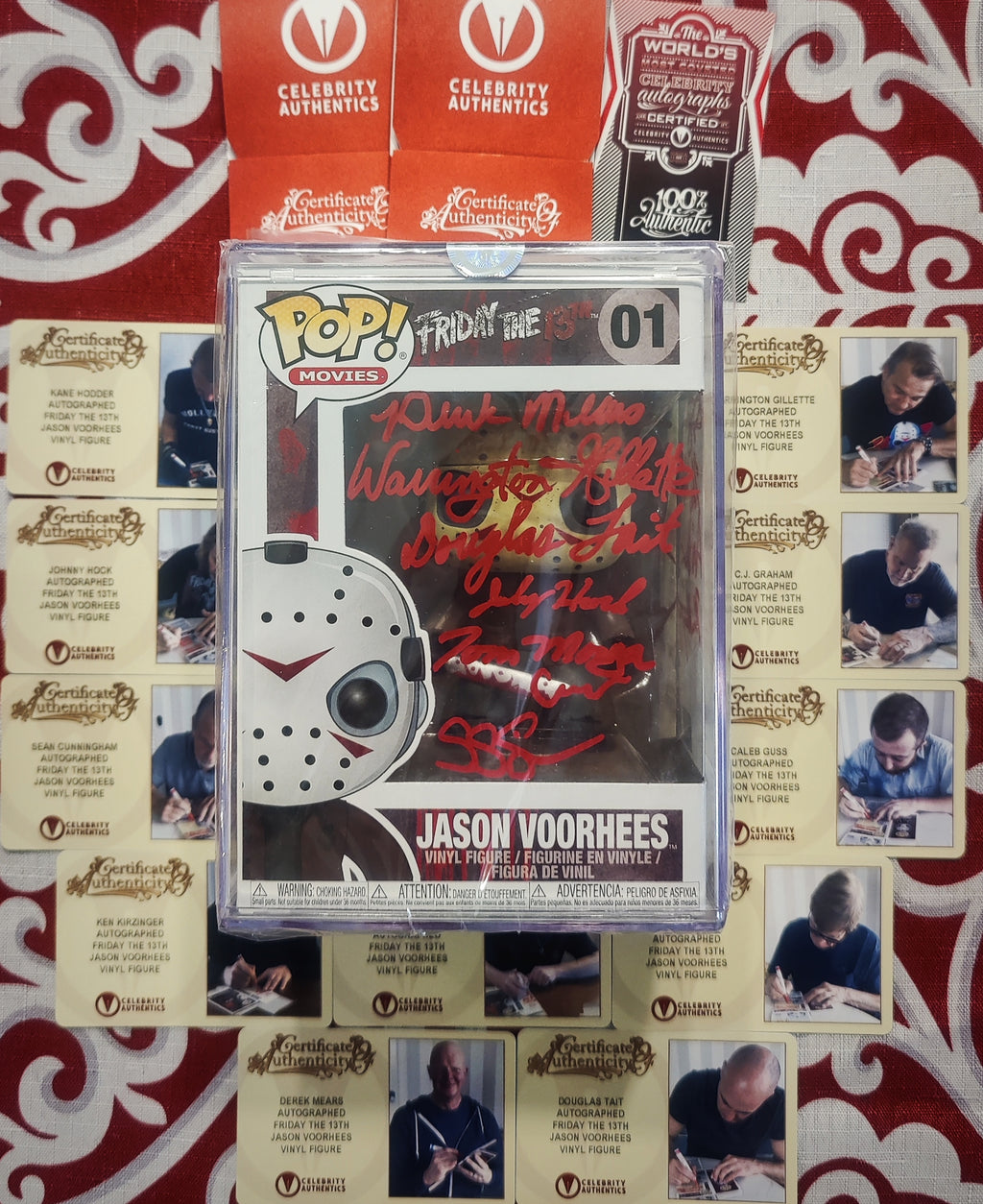 Friday the 13th Multi-Signed Jason Voorhees #01 Funko Pop – Signed by 10 Jason Actors + Creator Sean Cunningham | Limited to 100 Worldwide | Celebrity Authentics Witnessed & Verified