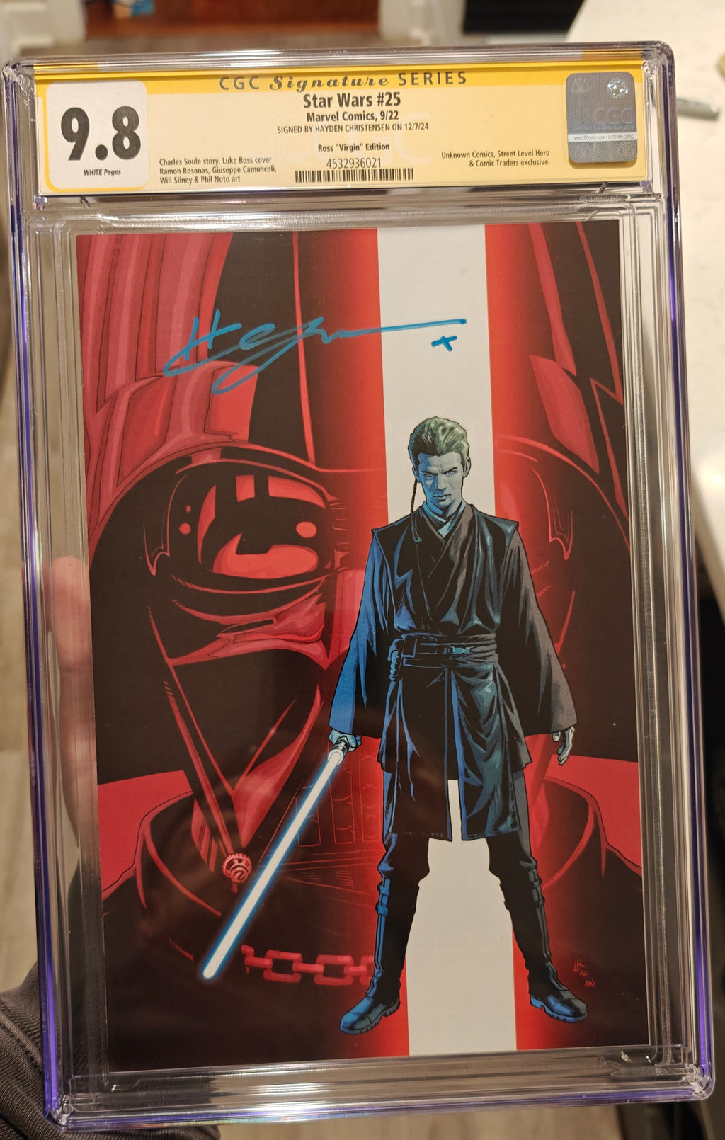 Hayden Christensen Signed CGC SS 9.8 Marvel Comics Star Wars #25 Ross "Virgin" Edition