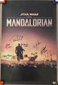 Pedro Pascal +8 Cast Signed Star Wars: The Mandalorian 22x34 Poster (SWAU) w. LOA