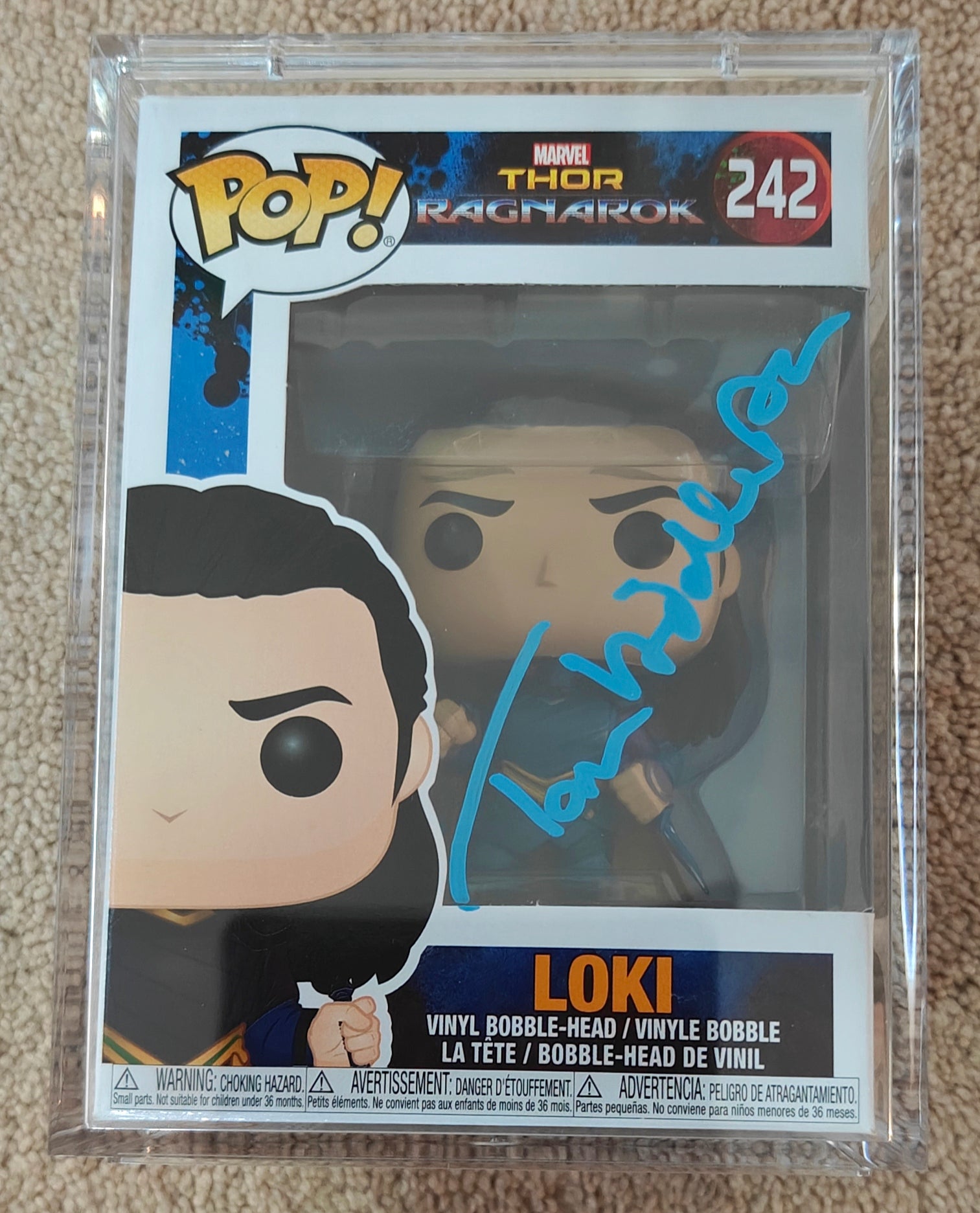 Tom Hiddleston Signed Marvel Thor Ragnarok Loki Funko Pop #242