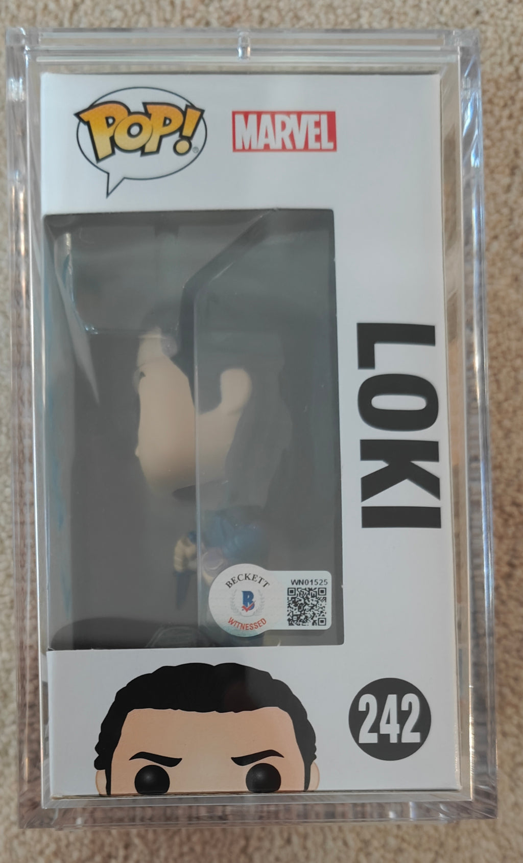 Tom Hiddleston Signed Marvel Thor Ragnarok Loki Funko Pop #242