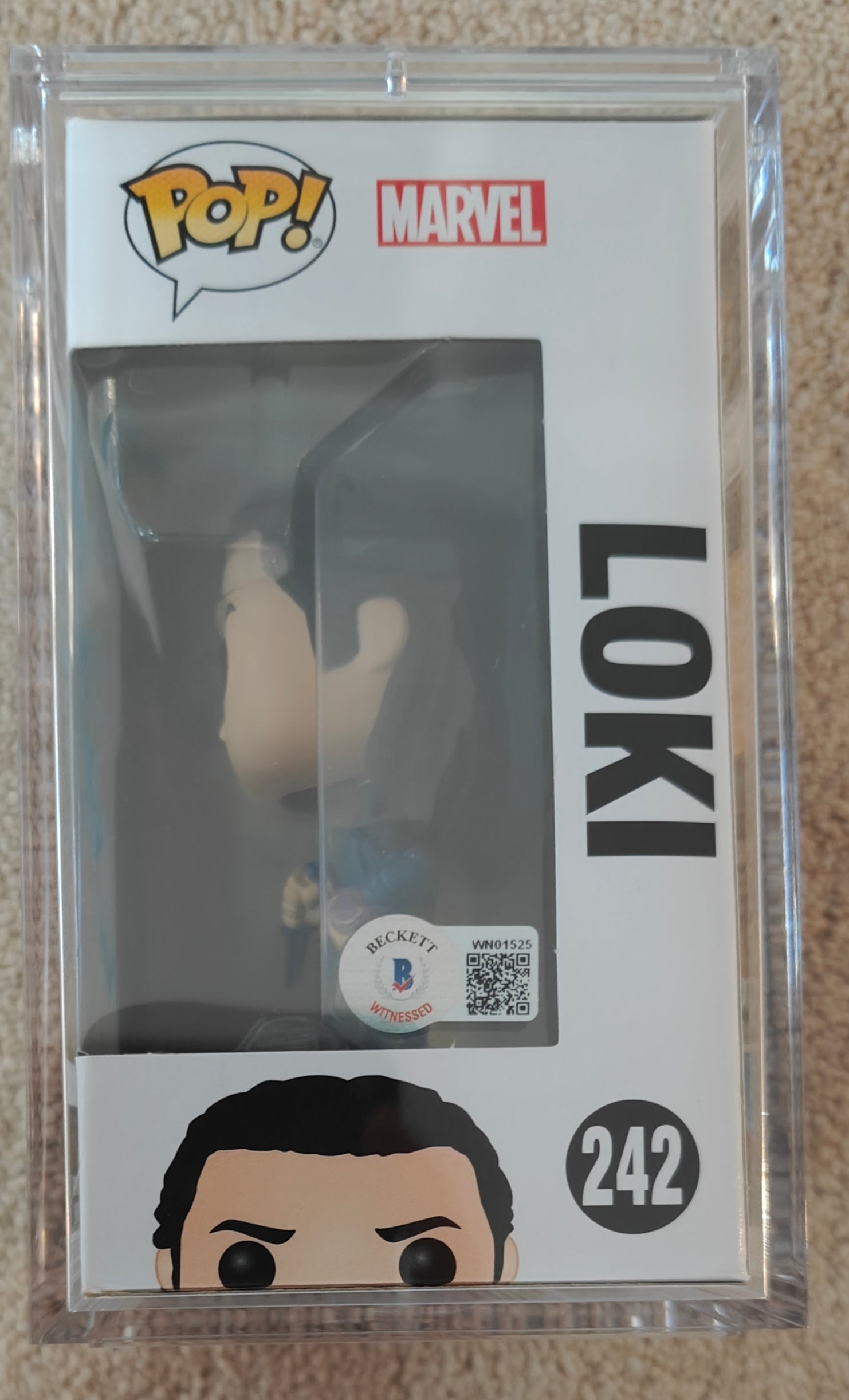 Tom Hiddleston Signed Marvel Thor Ragnarok Loki Funko Pop #242