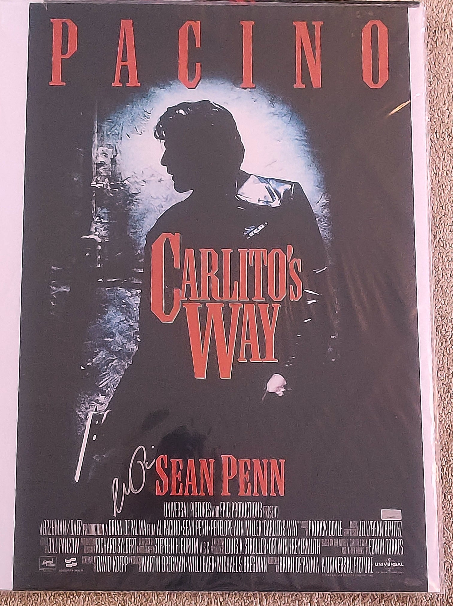 Al Pacino Signed 16x24 Carlito's Way Poster