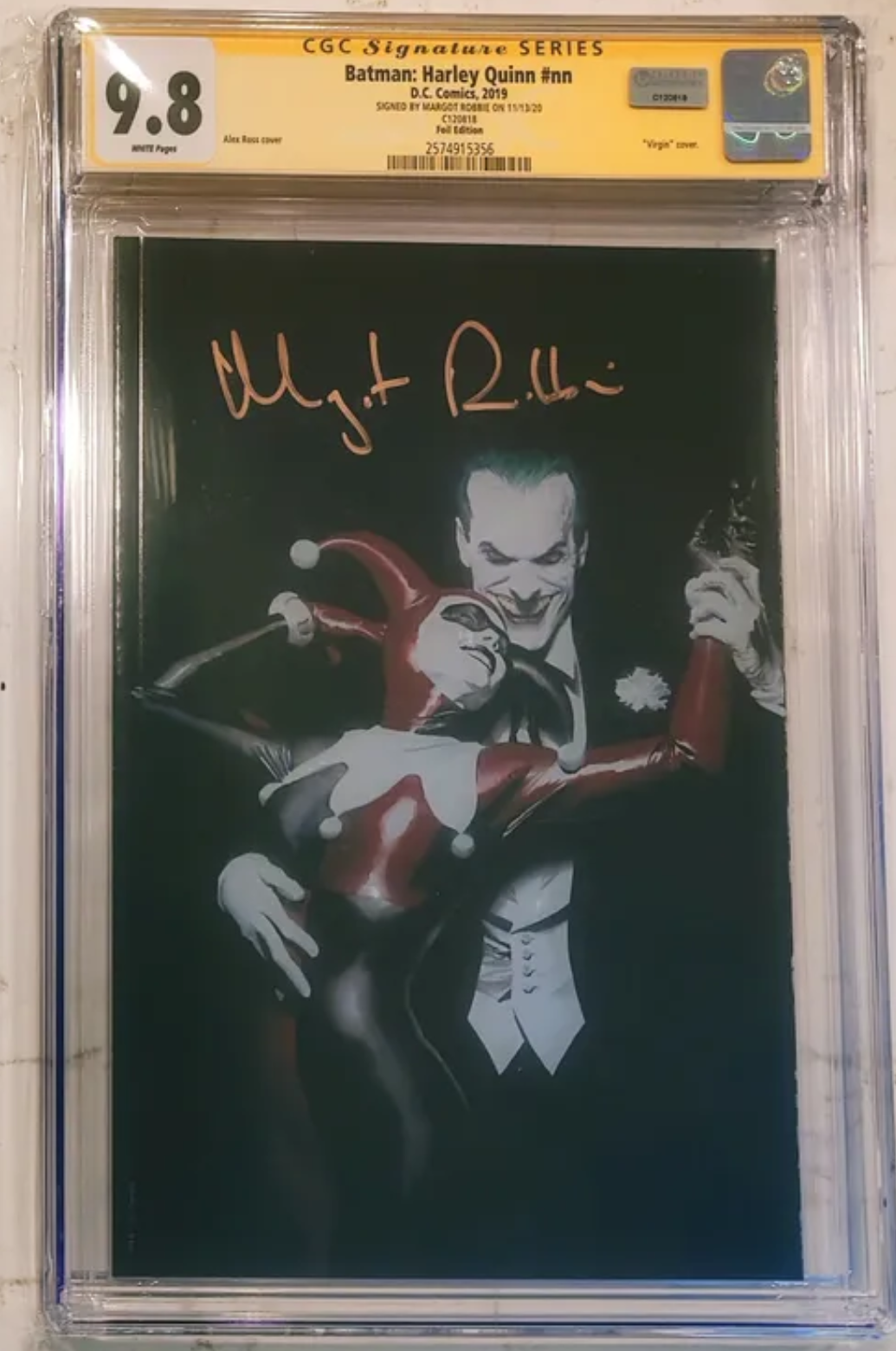 Margot Robbie Signed DC Batman: Harley Quinn Foil Edition Virgin Cover (2019) CGC Signature Series 9.8