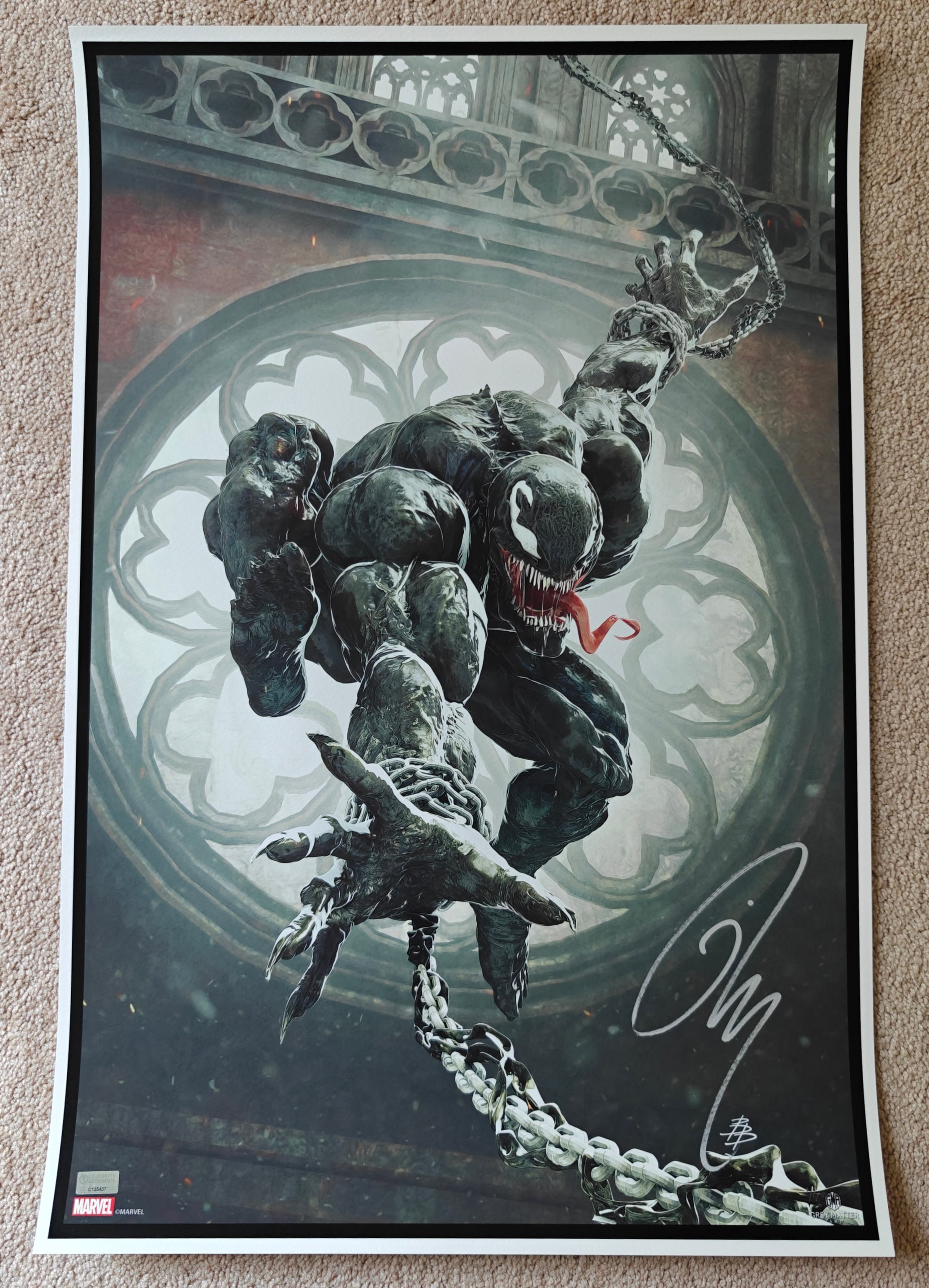 Tom Hardy Signed Venom 16x24 Giclée Art Print by Björn Barends - Limited Edition