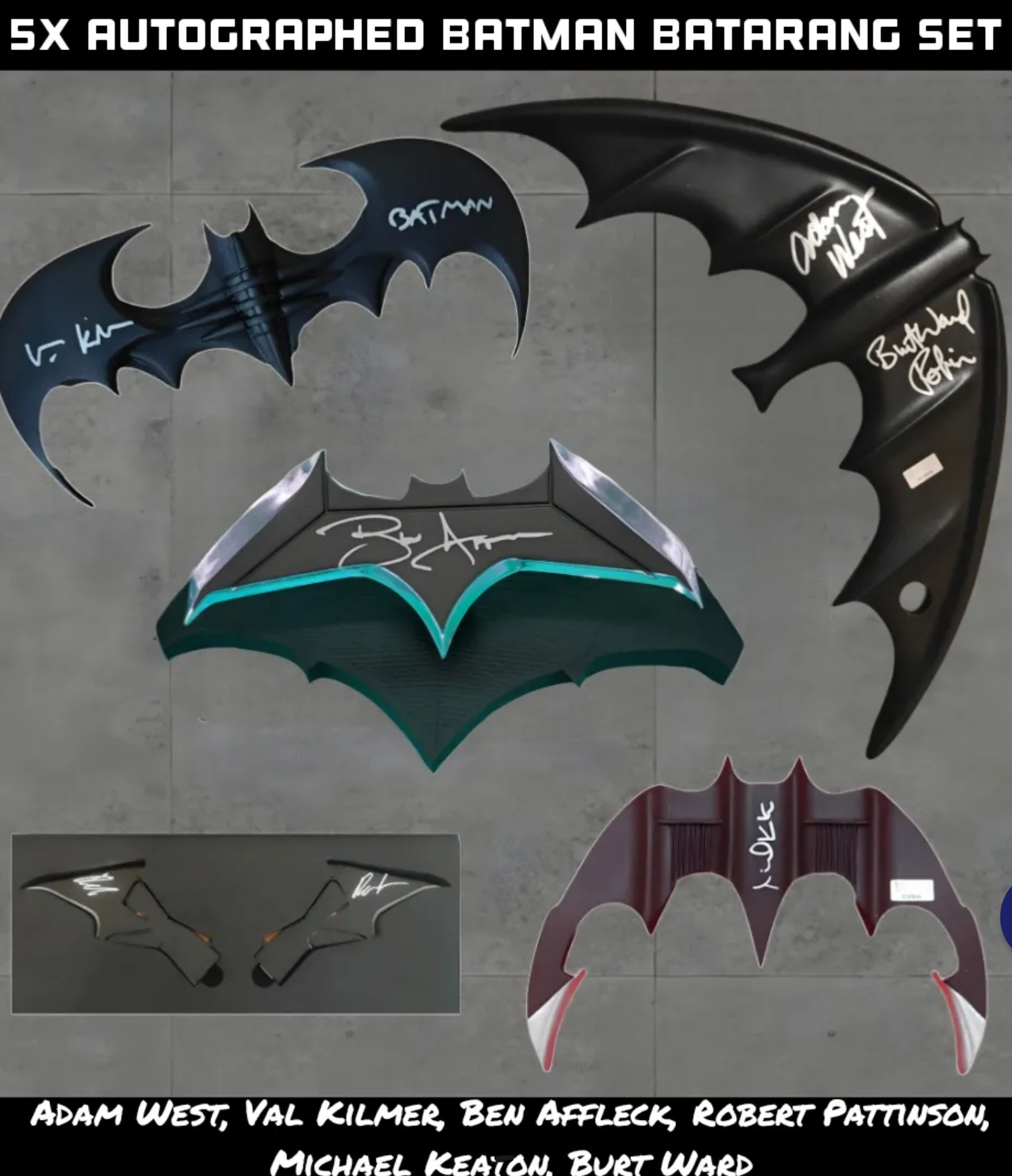 Batman: Legendary Batarang Autographed Prop Replica Collection — 1:1 Scale — Celebrity Authentics Certified