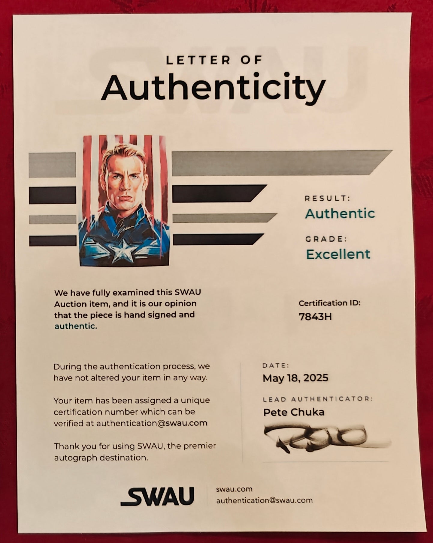 Chris Evans Signed Marvel Captain America Limited Edition 13x19 Robert Bruno Art Print