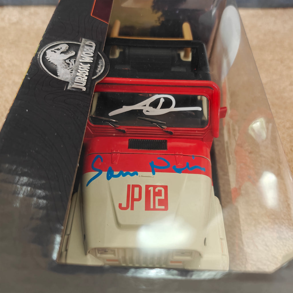 Laura Dern & Sam Neill Signed Jurassic Park Die-Cast Jeep – 1:24 Scale | Celebrity Authentics Certified