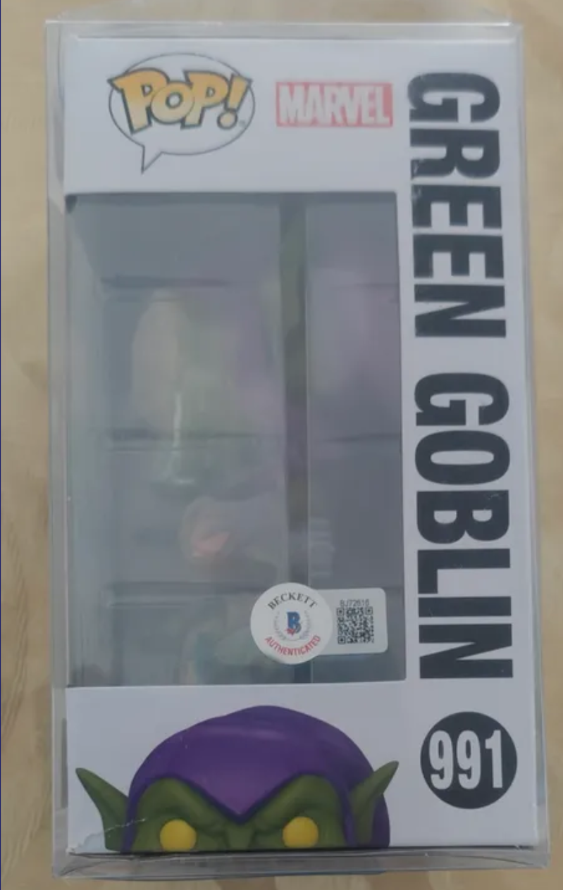 Willem Dafoe Signed Green Goblin Marvel Mechstrike Funko Pop #991