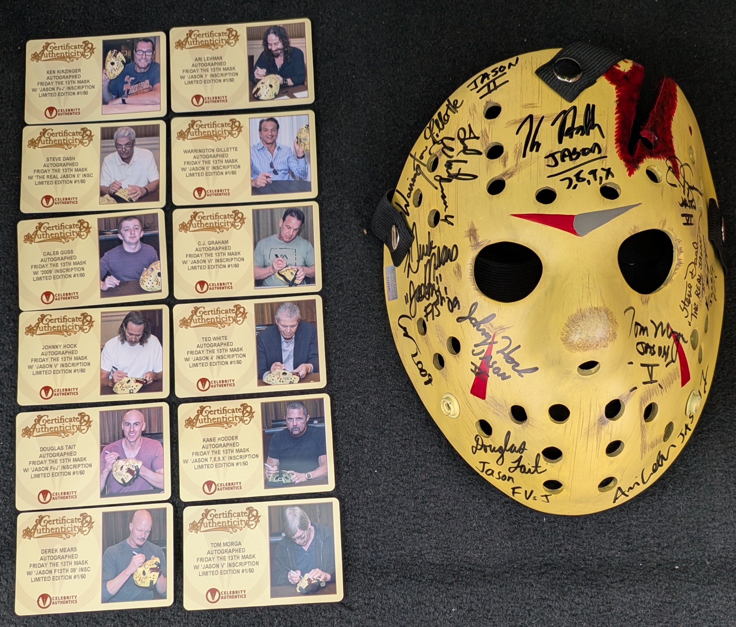 12x Signed Friday the 13th Jason Voorhees Hockey Mask (Neca) Limited Edition - #1/50 Worldwide