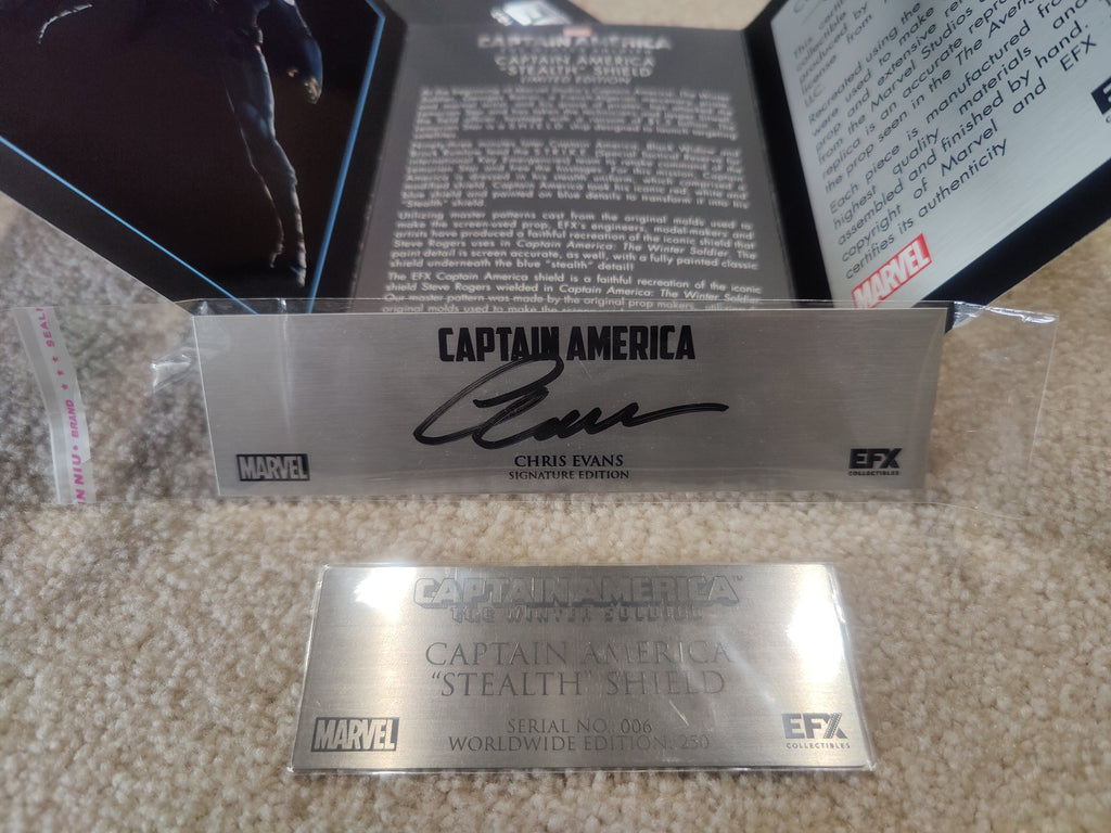 Chris Evans Signed EFX Captain America Winter Soldier Stealth Shield