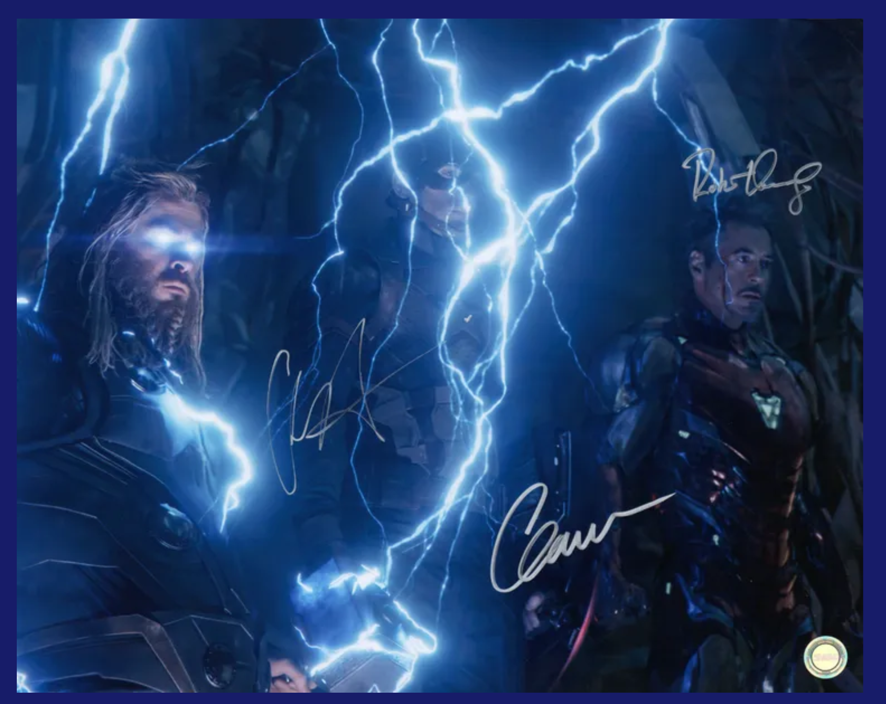 Robert Downey Jr, Chris Hemsworth, Chris Evans 3x Signed 16x20 Photo from Marvel Studios - Avengers: Endgame
