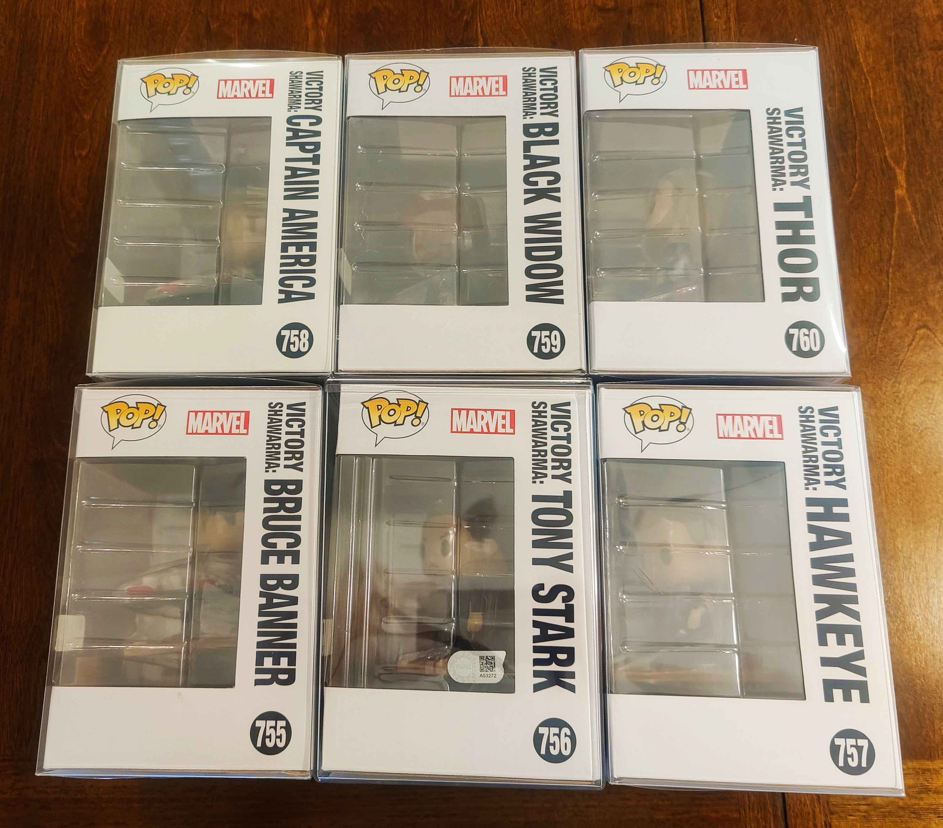 Amazon Exclusive - Complete Victory Shawarma Set w. Robert Downey Jr Signed Funko Pop - Six, 6 inch Funko Pop Deluxe