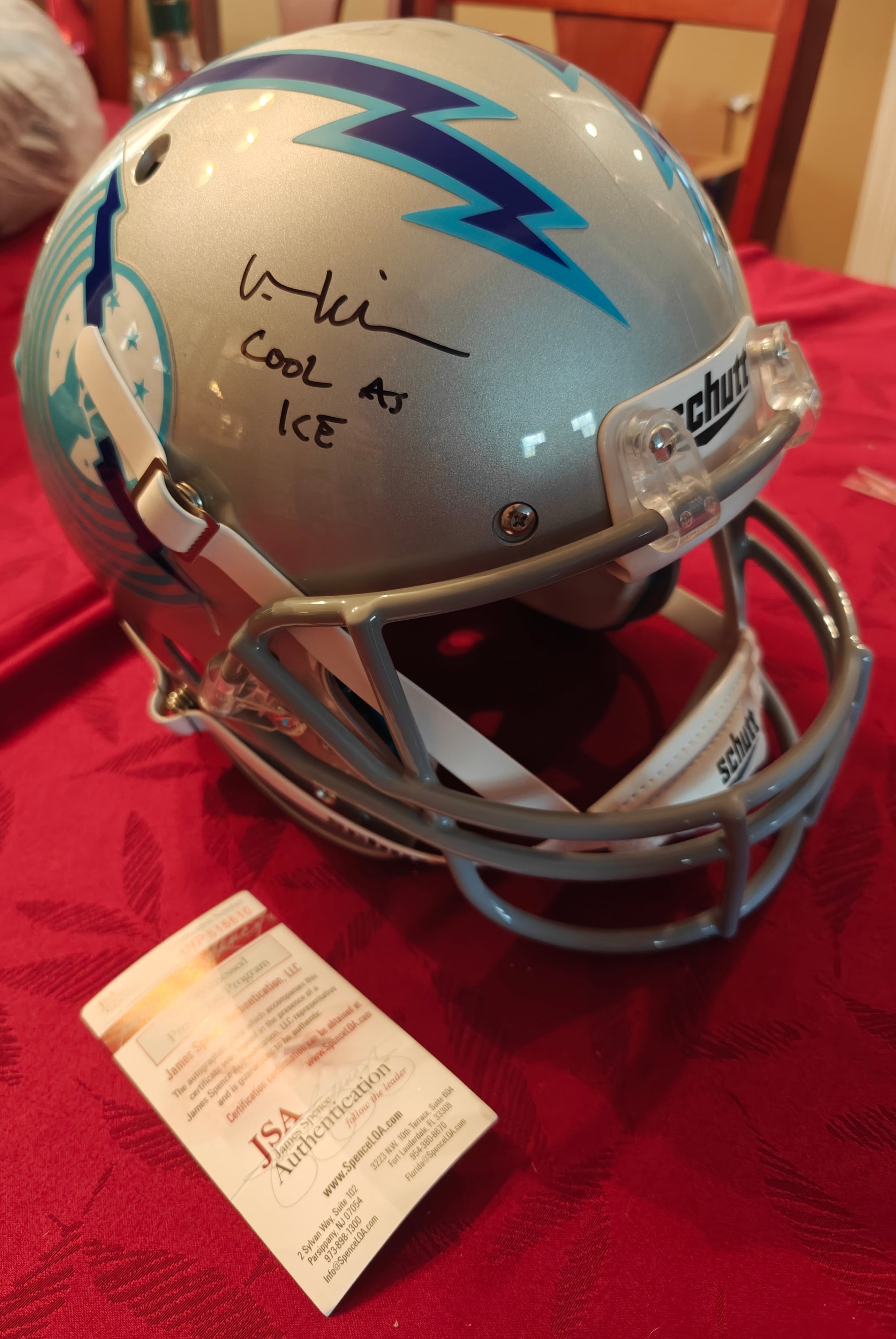 Val Kilmer Signed/Inscribed Top Gun Iceman Aviator Football Helmet 1/1 JSA + Celebrity Authentics