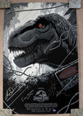 Sam Neill, Jeff Goldblum, Laura Dern Signed Jurassic Park "T-Rex doesn't want to be fed, he wants to hunt" 24x36 Gray Variant Print - Only 2 Signed!