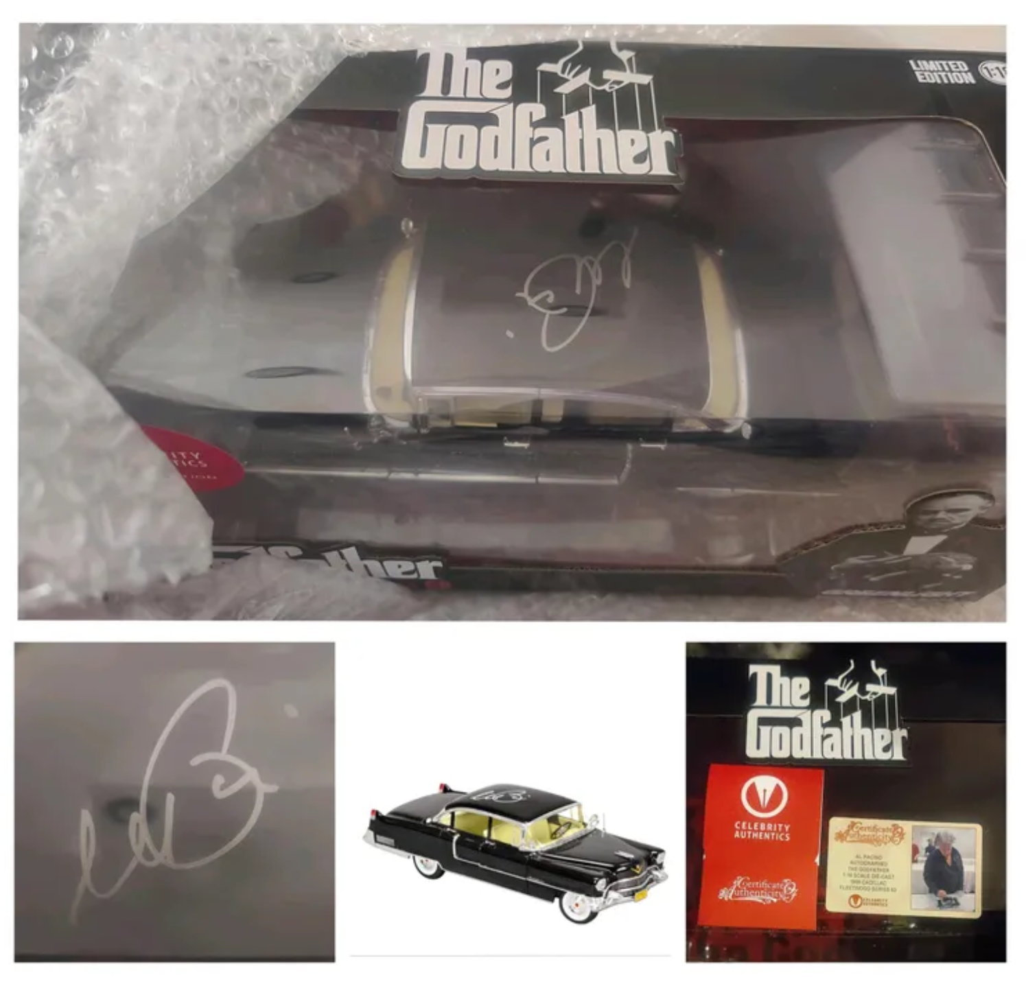Al Pacino Signed Die-Cast 1955 Cadillac Fleetwood Series 60 from The Godfather Film
