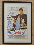 Al Pacino, Steven Bauer, +9 Cast Signed 11x17 Scarface Mini-Poster (Australian Variant) in 13x19 Matted Frame