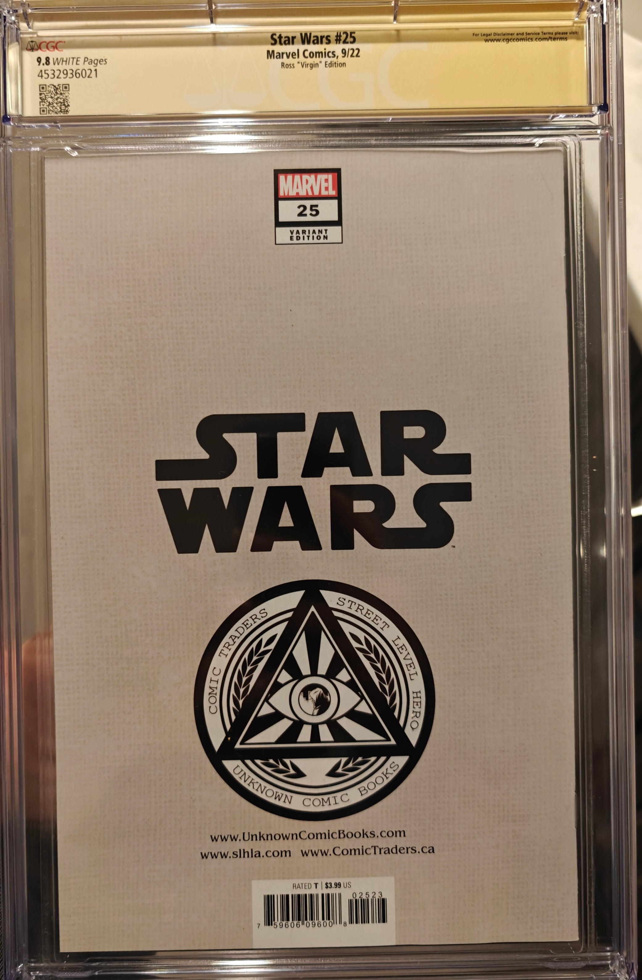 Hayden Christensen Signed CGC SS 9.8 Marvel Comics Star Wars #25 Ross "Virgin" Edition