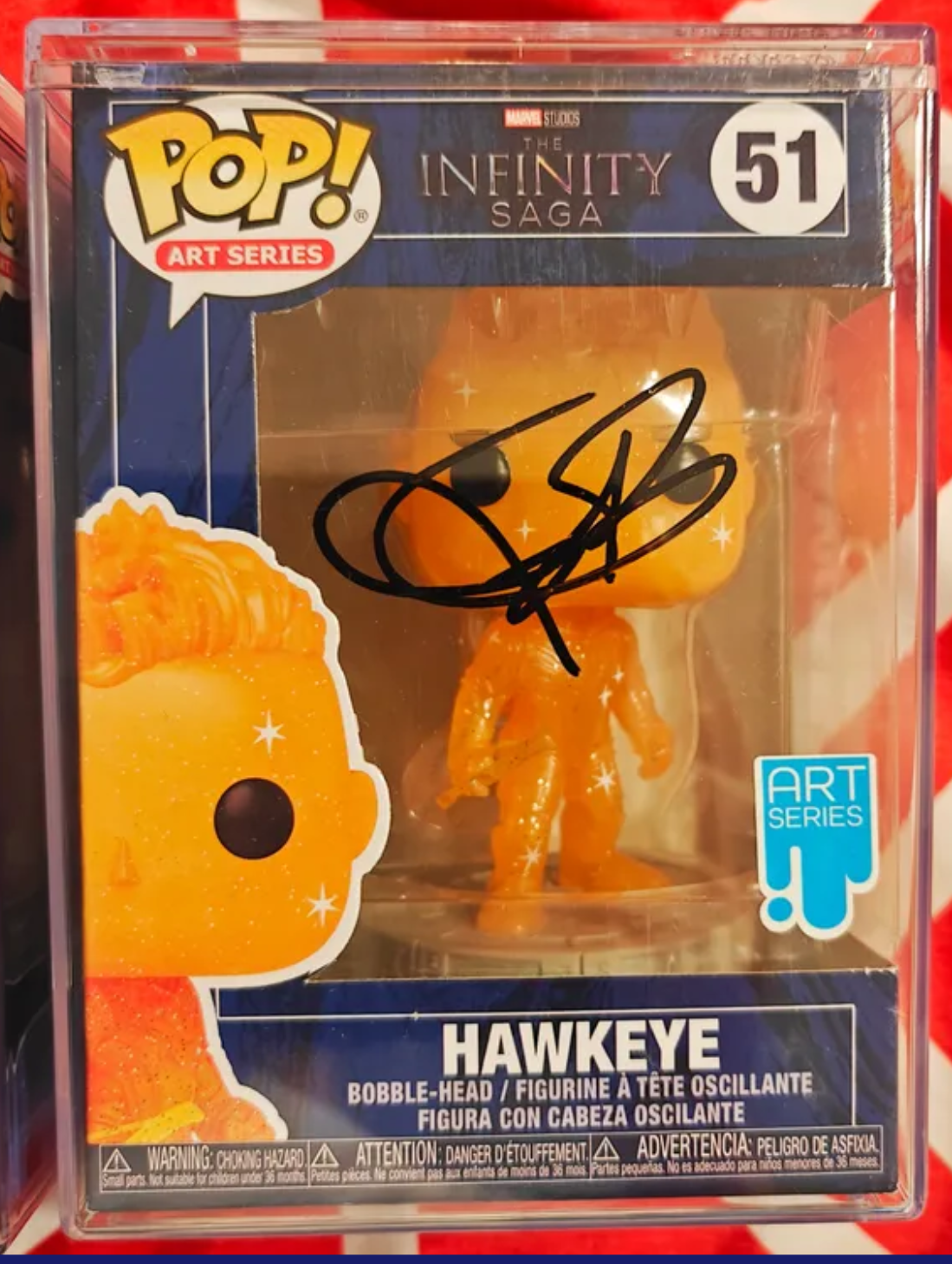 Robert Downey Jr, Chris Evans, Jeremy Renner, Josh Brolin 4x Signed Funko Pop Set Marvel Art Series Limited Edition