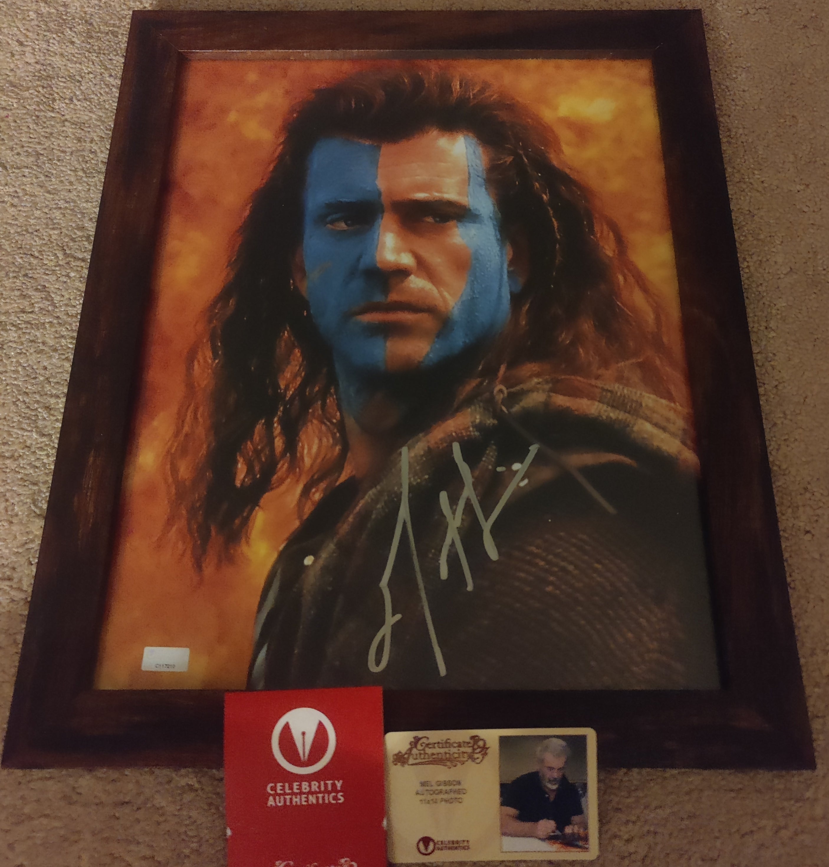 Braveheart Movie 11x14 Framed Photo (Signed by Mel Gibson)