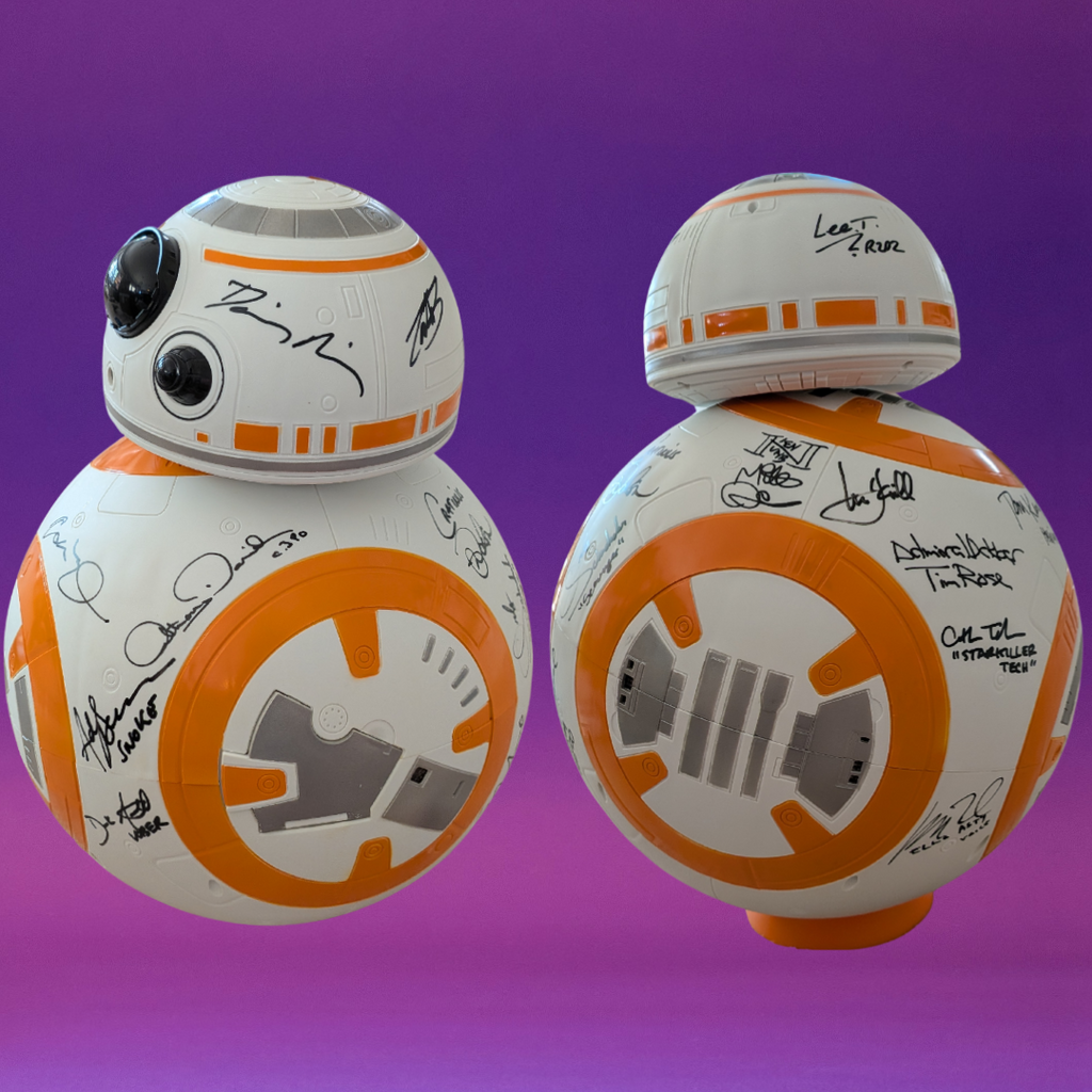 Hamill, Ridley, Boyega, Daniels, Mayhew, Driver +14 Cast Signed Star Wars: The Force Awakens 1:1 BB-8 Droid Replica