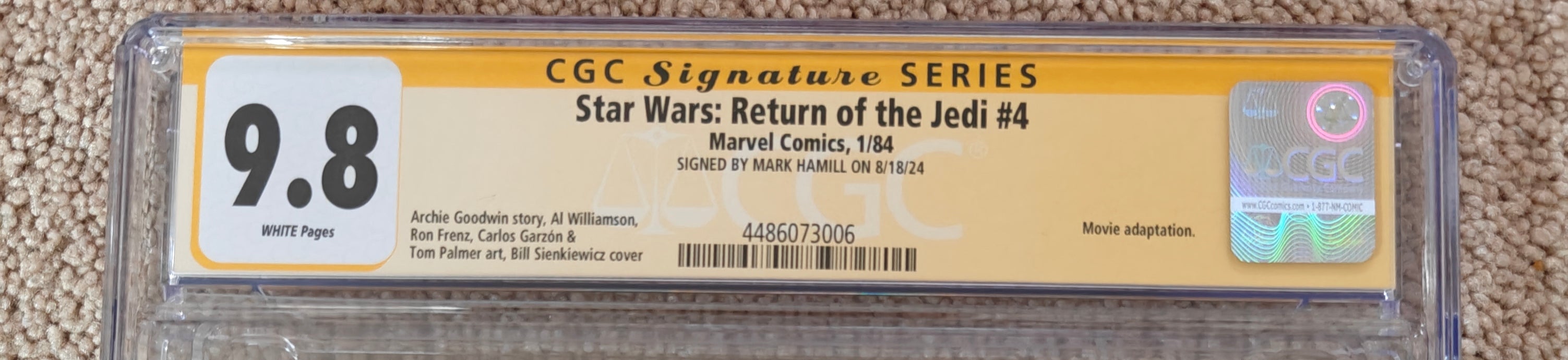 Mark Hamill Signed CGC 9.8 SS Star Wars: Return of the Jedi #4 (1984) Marvel Comics