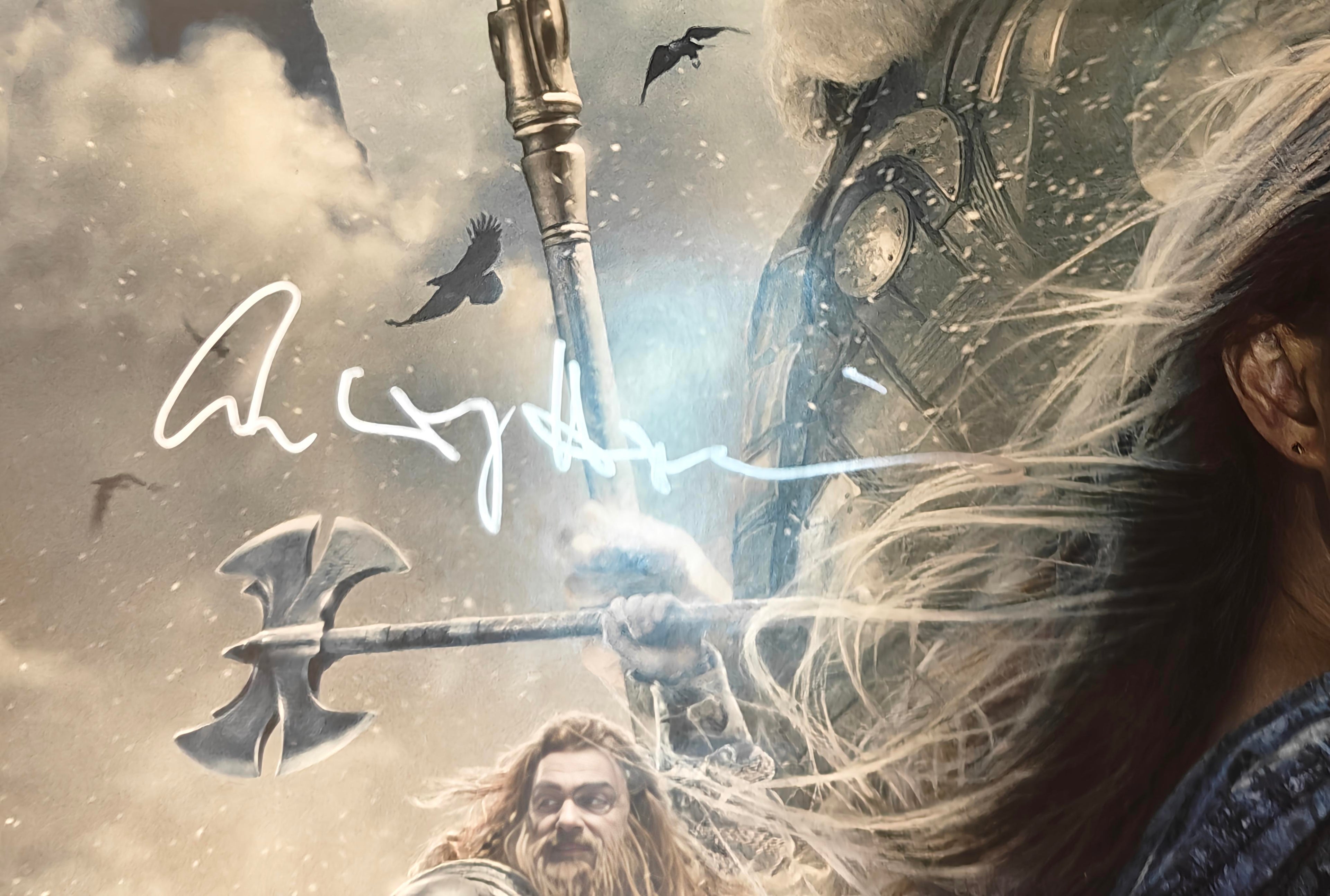 Portman, Hopkins, Hemsworth, Hiddleston 4x Signed Thor: Dark World Original Double-Sided Poster