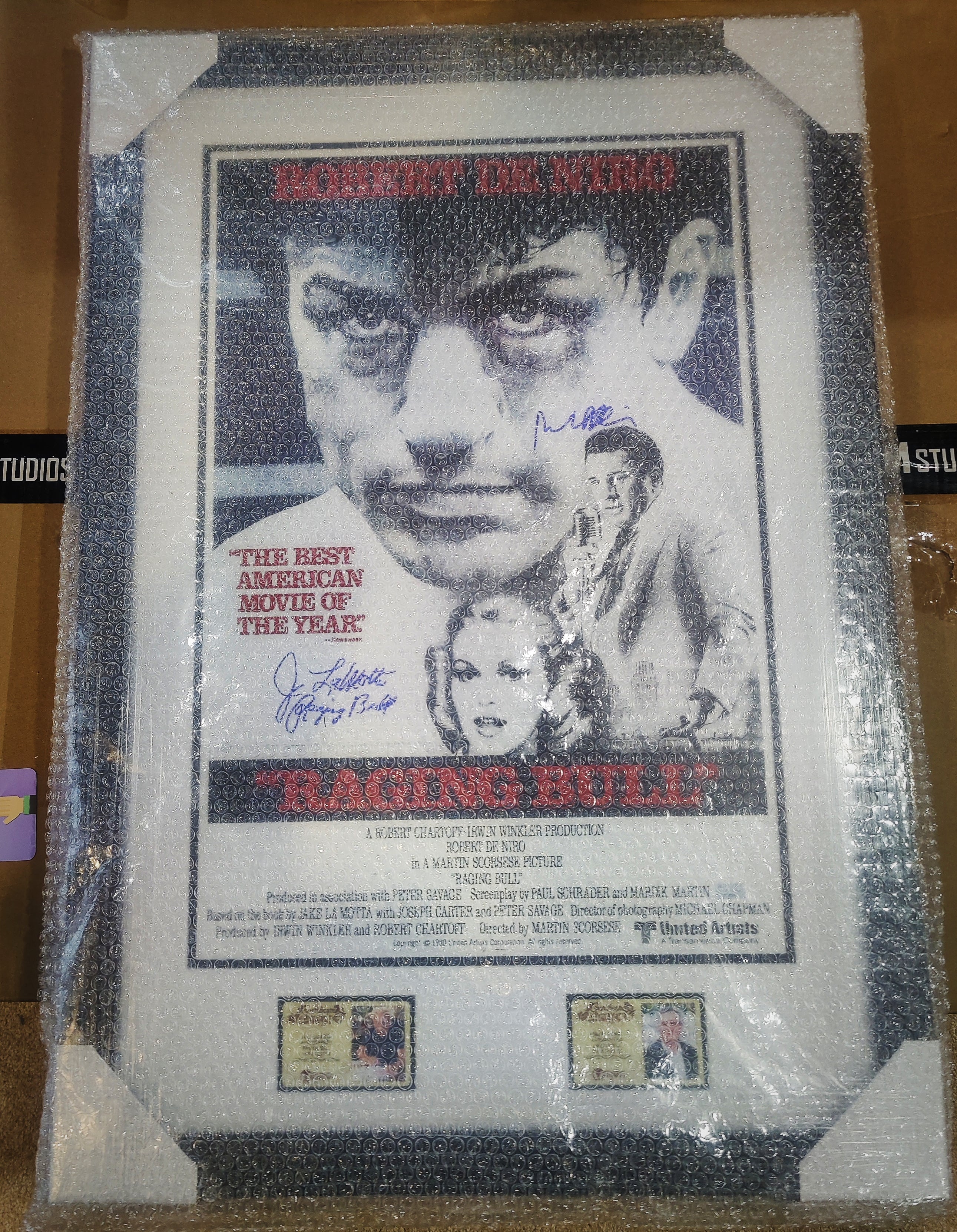 Robert De Niro and Jake LaMotta Dual-Signed Raging Bull 16x24 Poster in Gallery-Ready Frame - Limited to 40 Worldwide