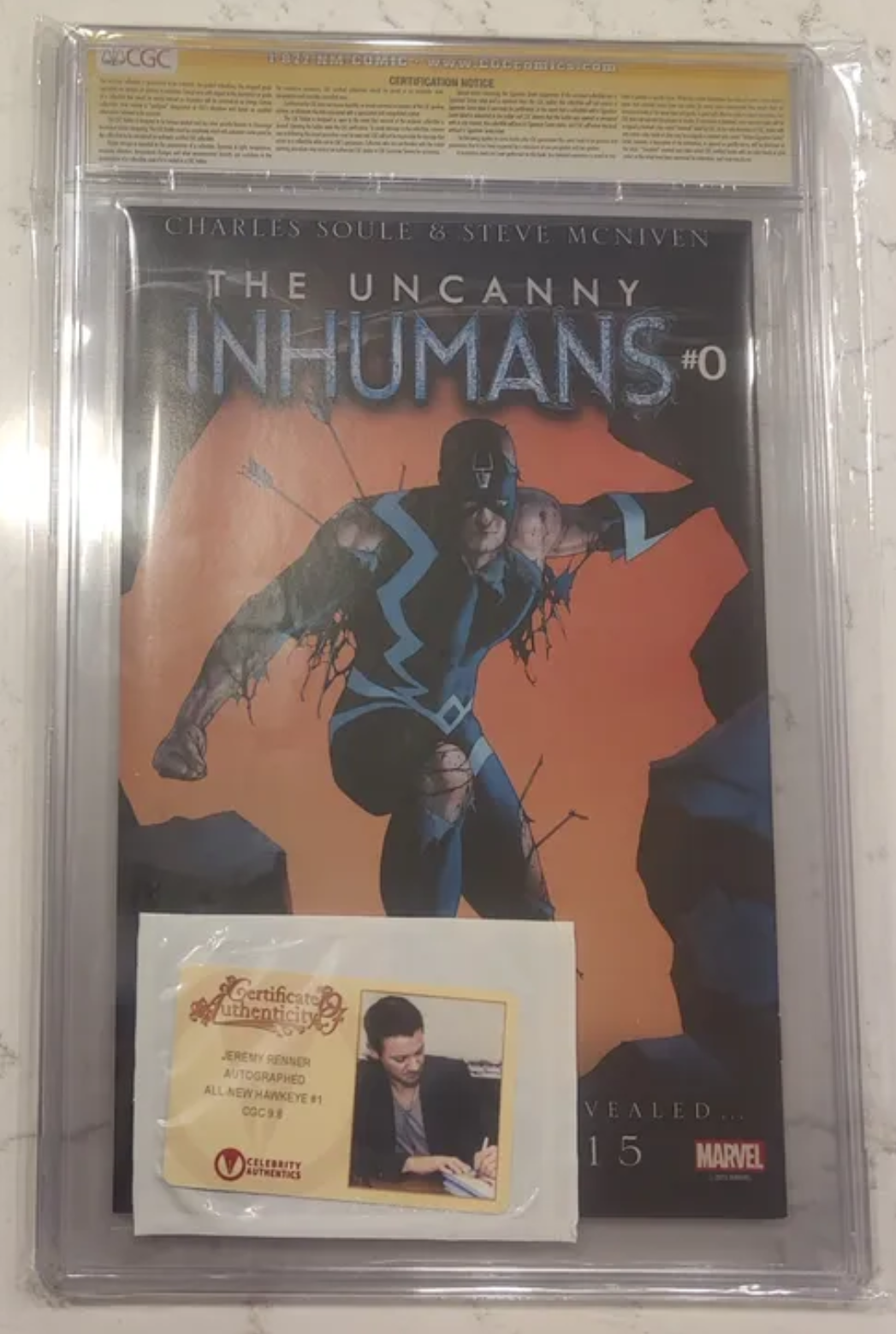 Jeremy Renner Signed All-New Hawkeye #1 CGC Signature Series 9.8 (2015)