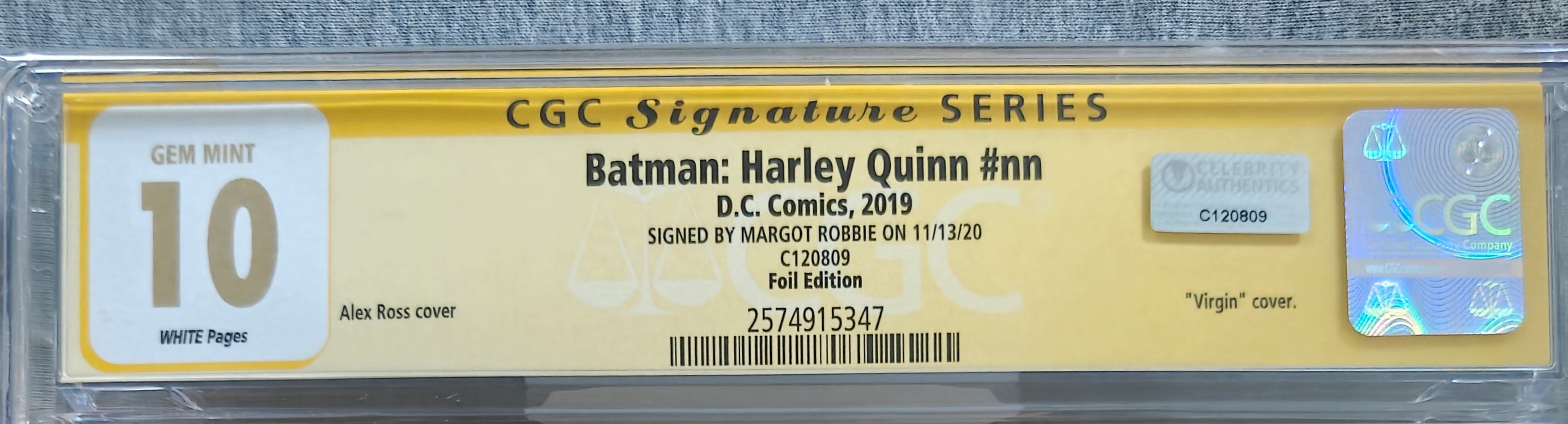 Margot Robbie Signed Batman: Harley Quinn (2019) – Foil Virgin Variant | CGC Signature Series 10 Gem Mint | Ultra-Rare A-List Autographed Comic