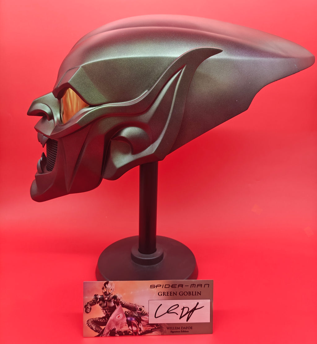Willem Dafoe Signed Custom 1:1 Green Goblin Helmet from Spider-Man