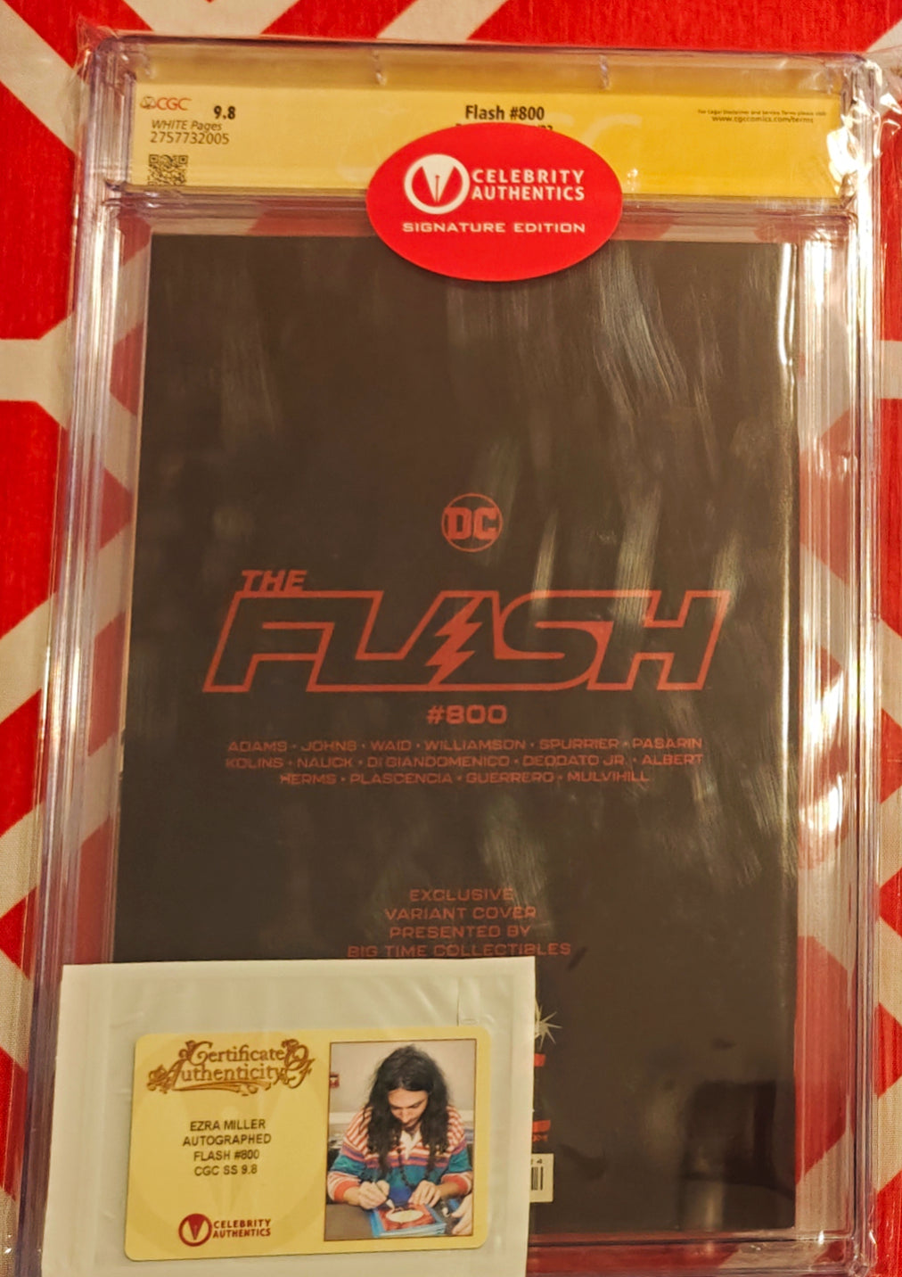 Ezra Miller Signed CGC Signature Series 9.8 Flash #800 Comic (Big Time Collectibles Edition)