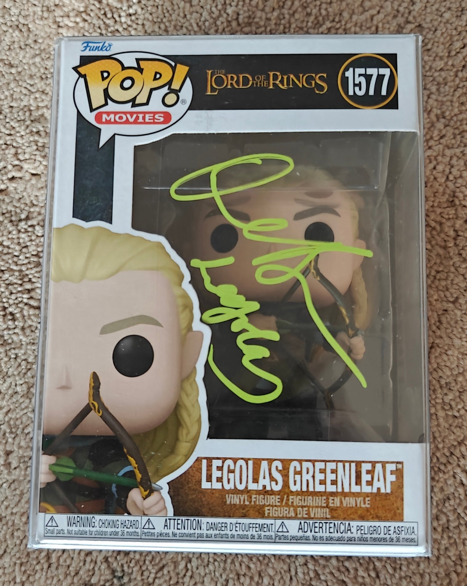 Orlando Bloom Signed w. Character Name Legolas Lord of the Rings Funko Pop