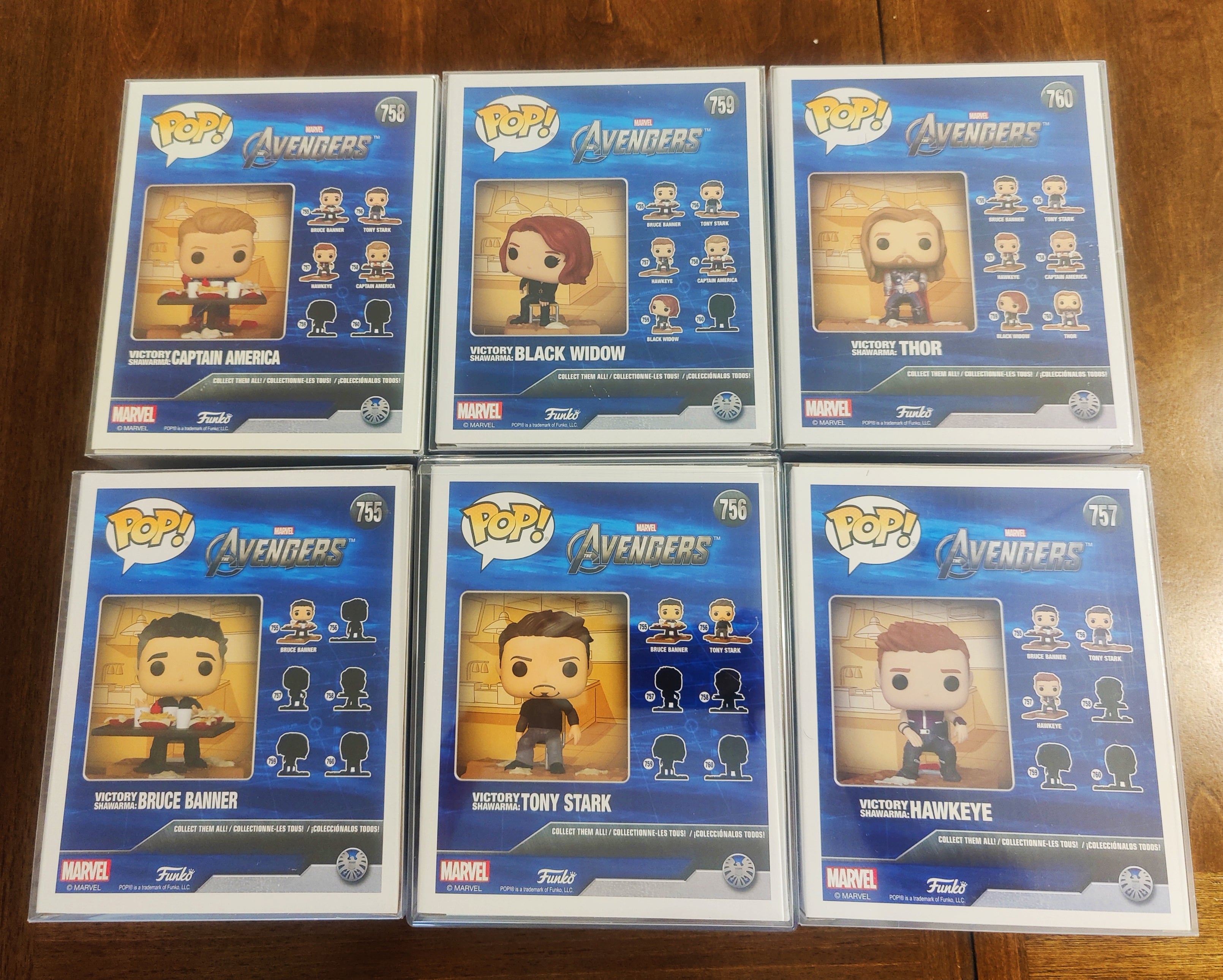 Amazon Exclusive - Complete Victory Shawarma Set w. Robert Downey Jr Signed Funko Pop - Six, 6 inch Funko Pop Deluxe
