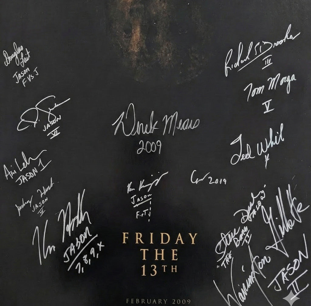 Original 2009 Friday the 13th Double-sided 27x40 Poster in Museum-grade Frame | Signed by 13 Jason Actors