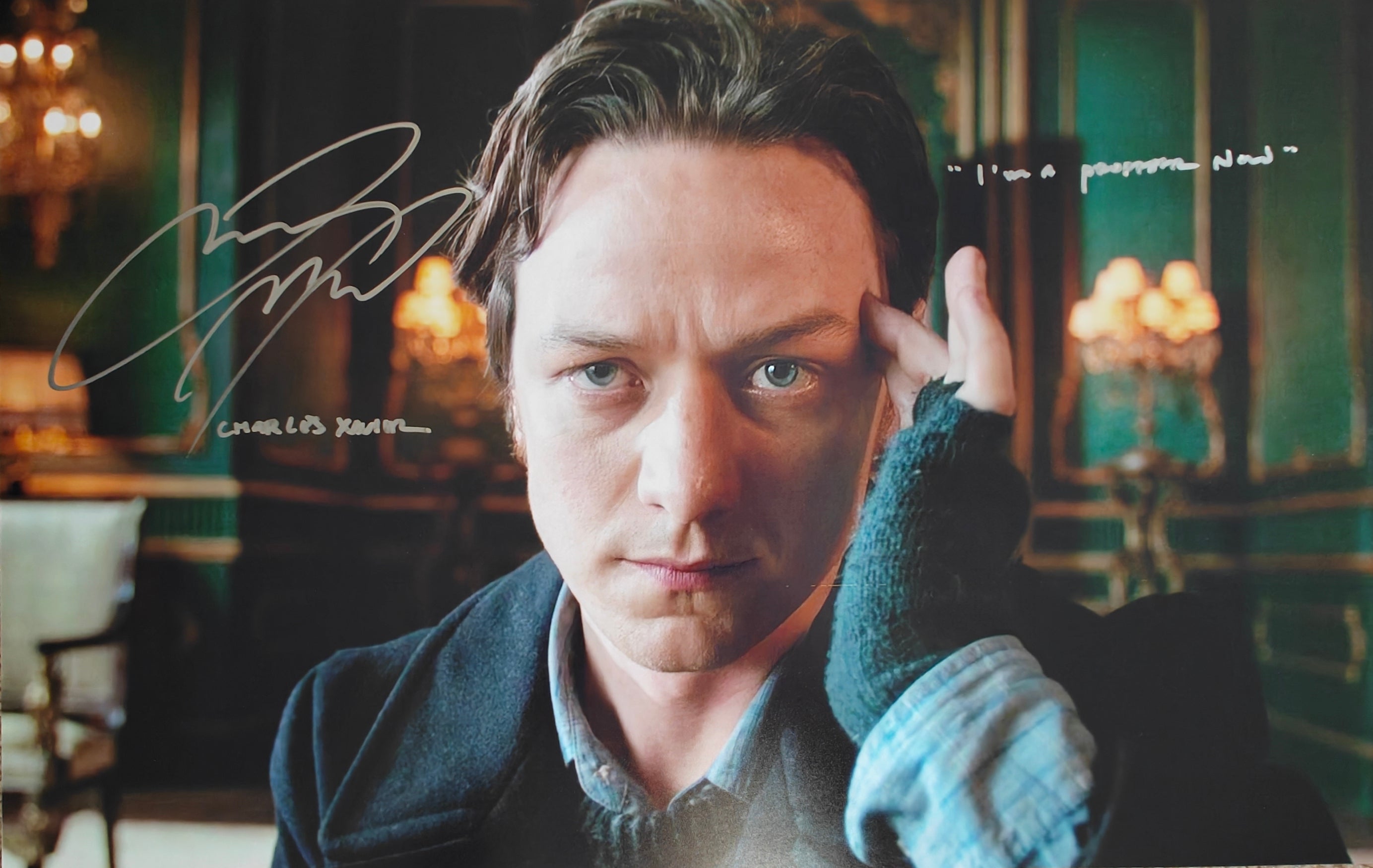 James McAvoy Signed Professor X / Charles Xavier X-Men 11x17 Photo with Character Name & Quote