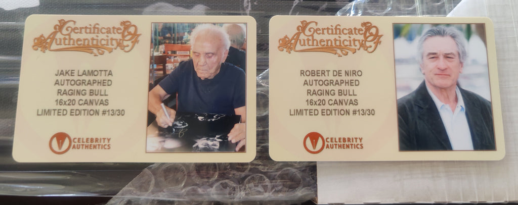 Robert De Niro & Jake LaMotta Dual-Signed Raging Bull 16×20 Framed Giclée #13/30