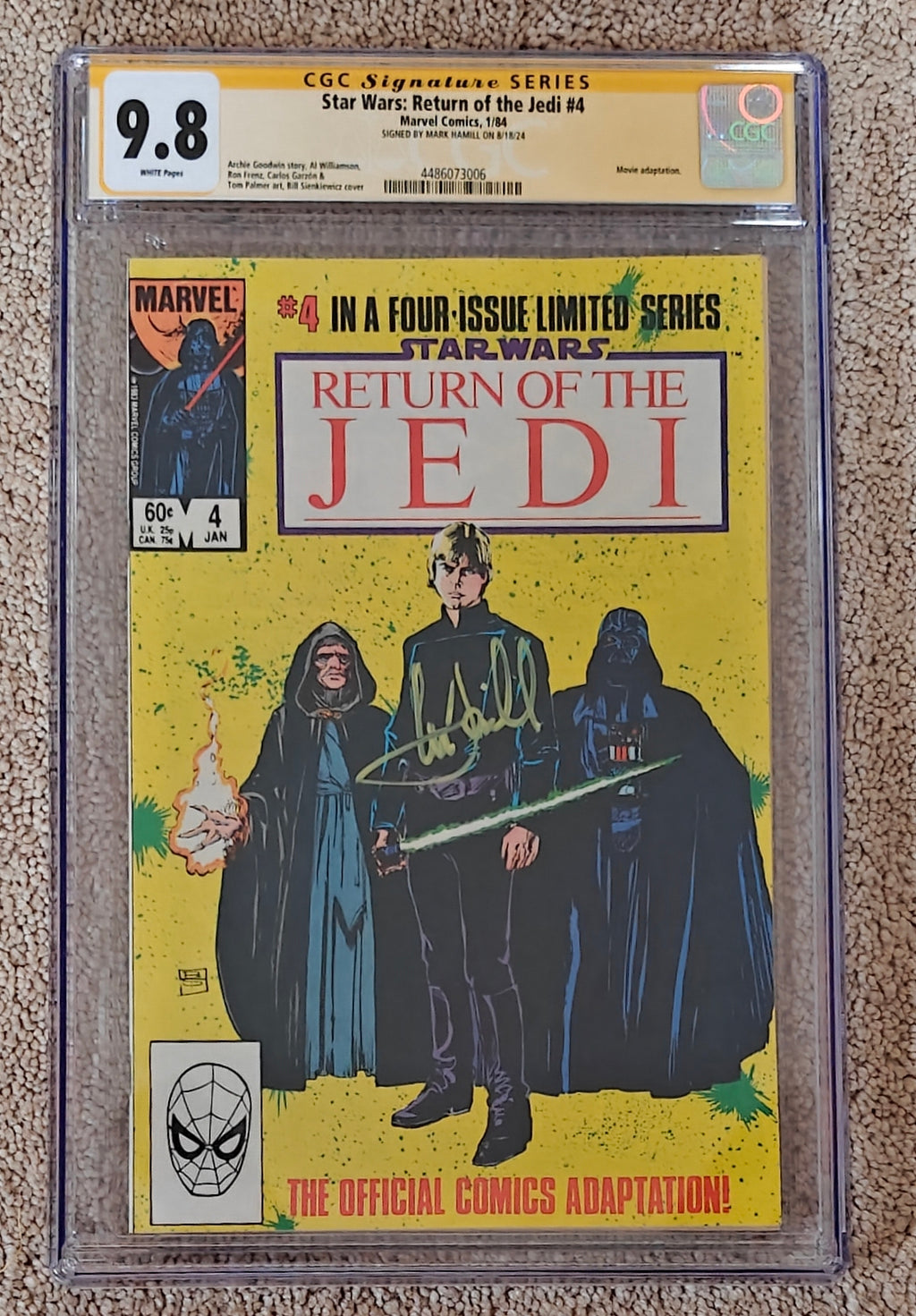 Mark Hamill Signed CGC 9.8 SS Star Wars: Return of the Jedi #4 (1984) Marvel Comics