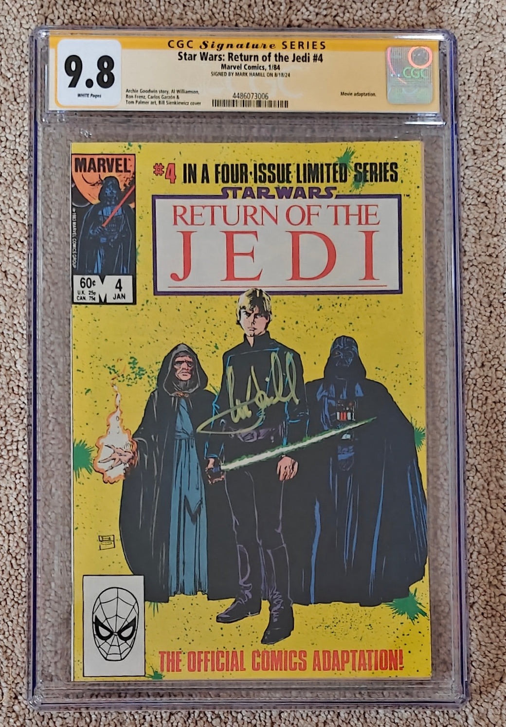 Mark Hamill Signed CGC 9.8 SS Star Wars: Return of the Jedi #4 (1984) Marvel Comics