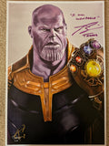 Josh Brolin Signed Thanos 13x19 Art Print by Tony Santiago – “I Am Inevitable” Quote & Character Name | JSA Authenticated Marvel Collectible