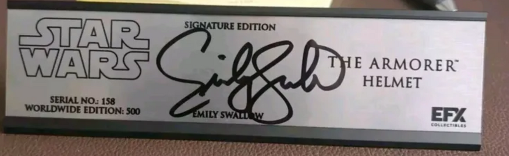 Emily Swallow Signed EFX The Armor Helmet LE Prop Replica 1:1 Mandalorian SEALED