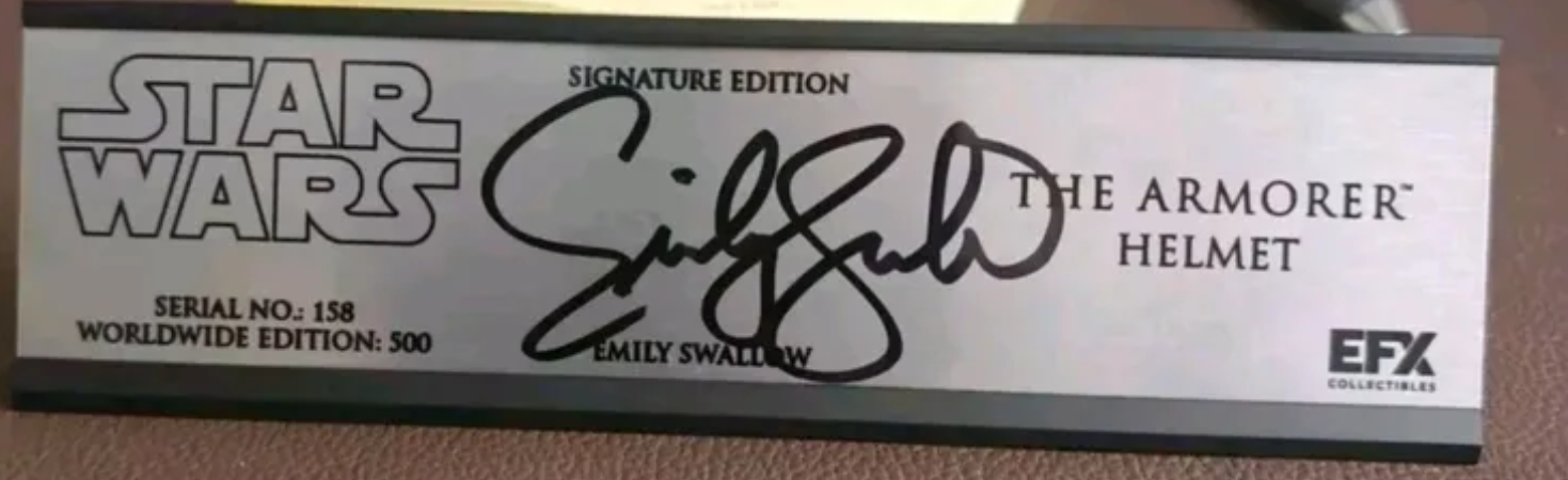 Emily Swallow Signed EFX The Armor Helmet LE Prop Replica 1:1 Mandalorian SEALED