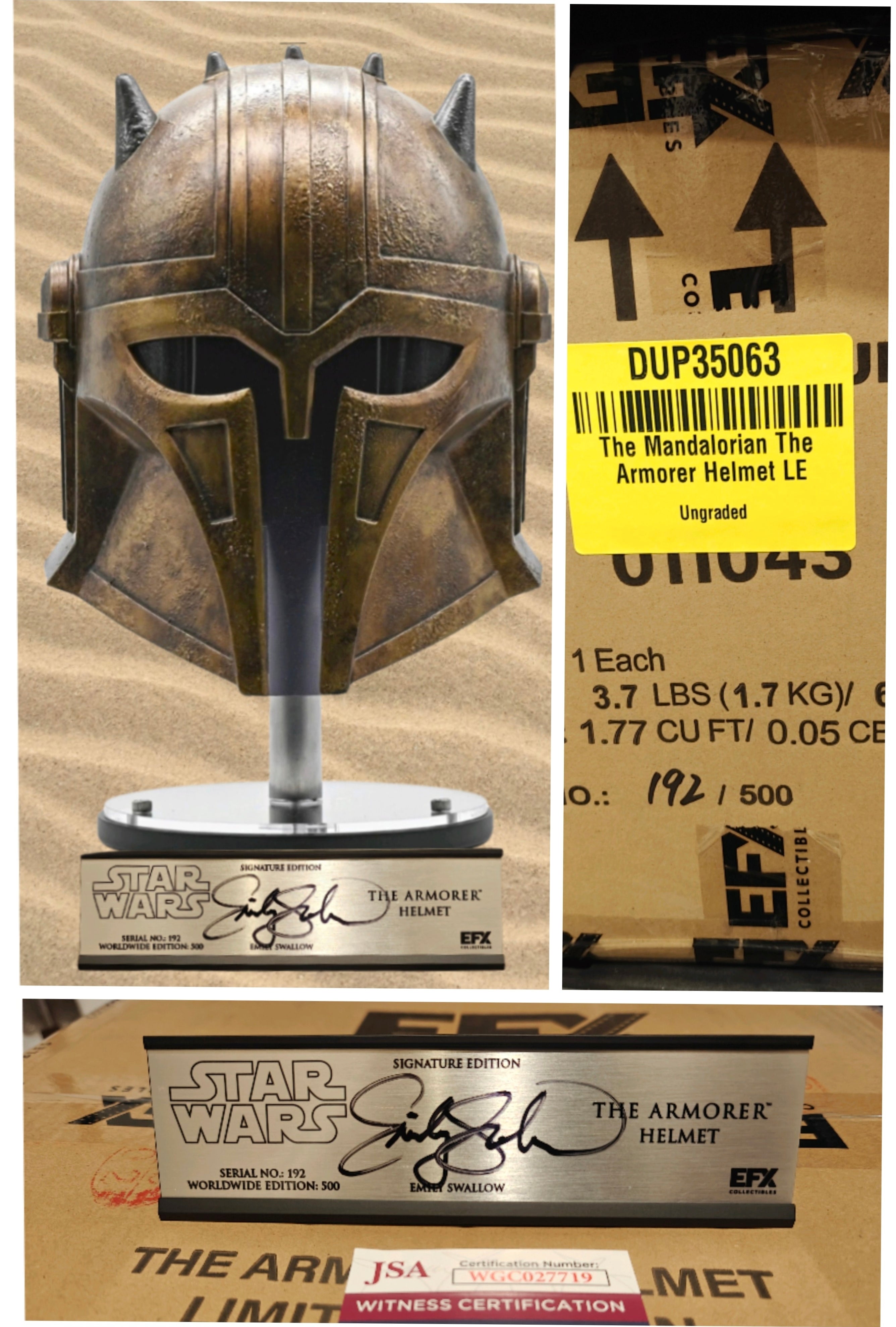 Emily Swallow Signed EFX The Armor Helmet LE Prop Replica 1:1 Mandalorian SEALED