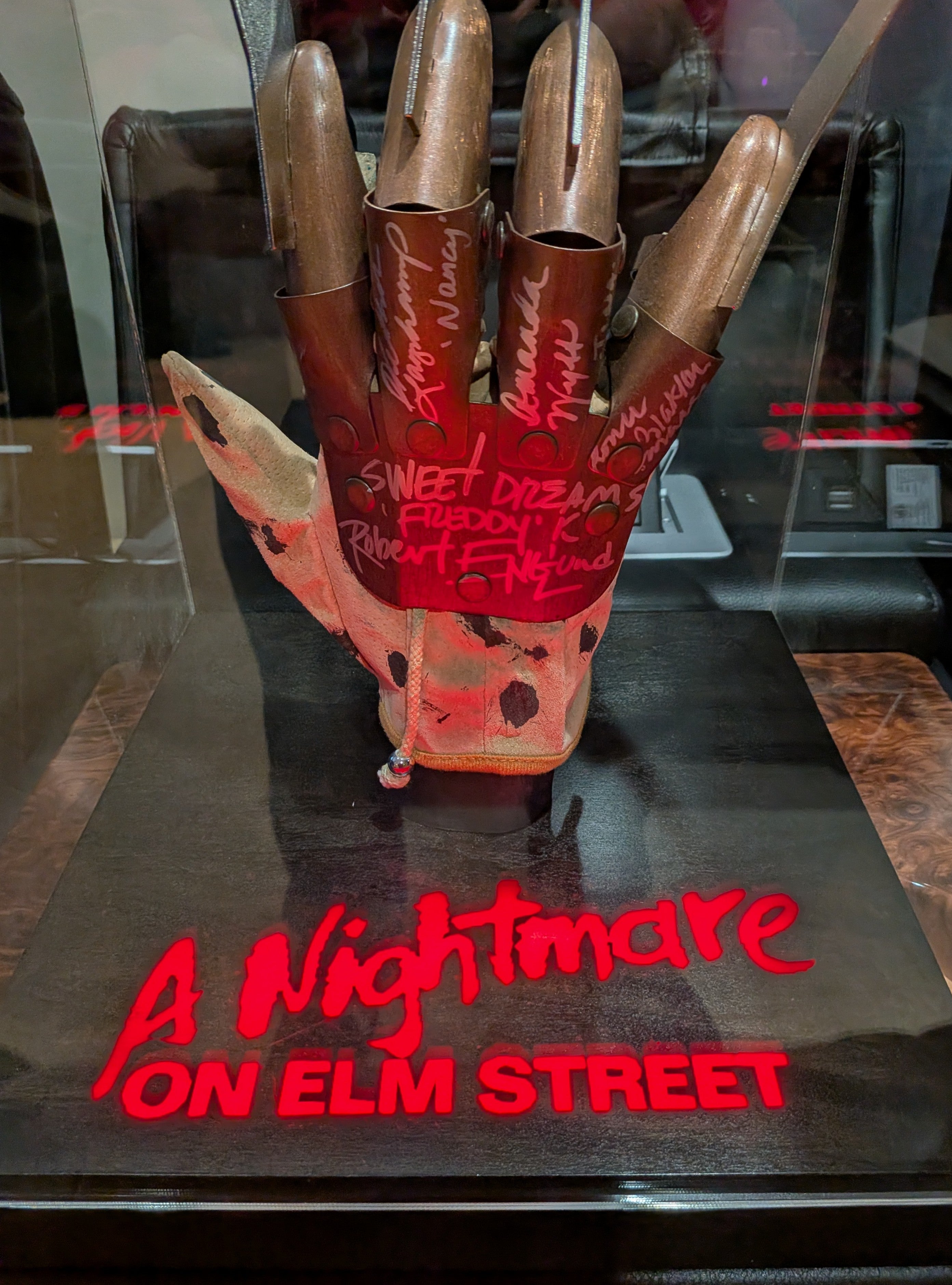 Englund, Langenkamp, +2 Cast Signed The Nightmare on Elm Street Freddy Krueger Premium Metal Glove w. Display Case